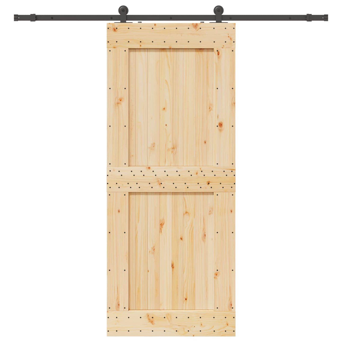 Sliding Door NARVIK Natural and Black 95 x 210 cm (213.5 cm)