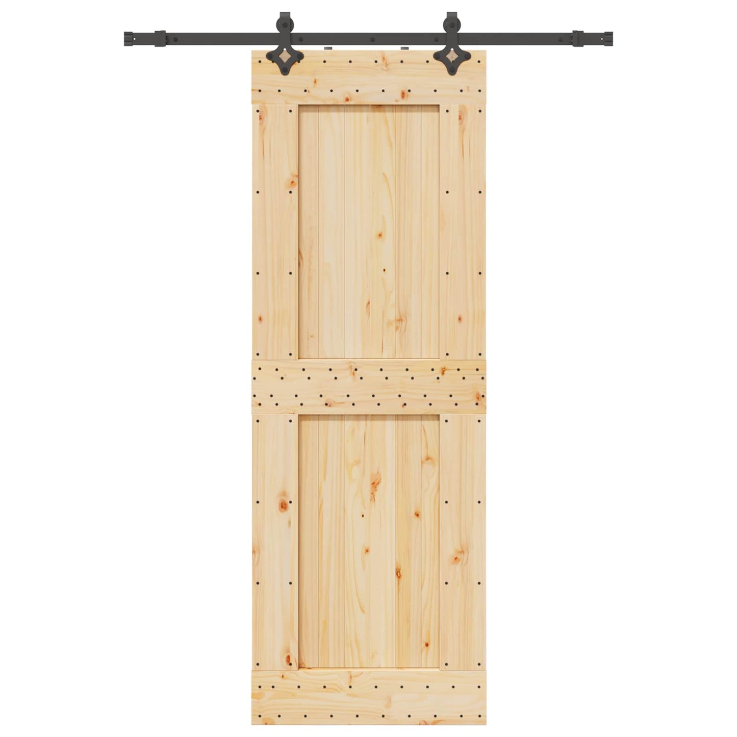 Sliding Door NARVIK Natural and Black 80 x 210 cm (152.5 cm)