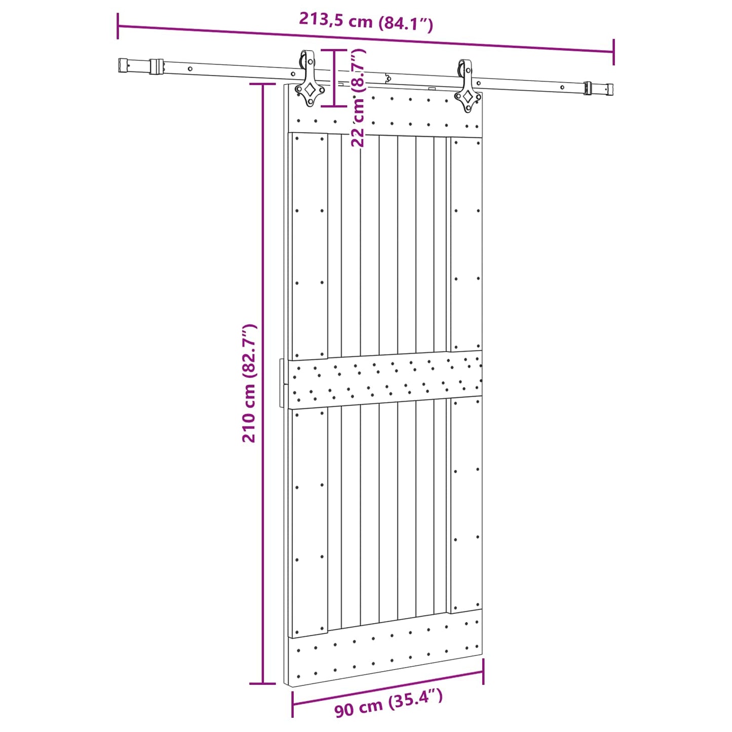 Sliding Door NARVIK Natural and Black