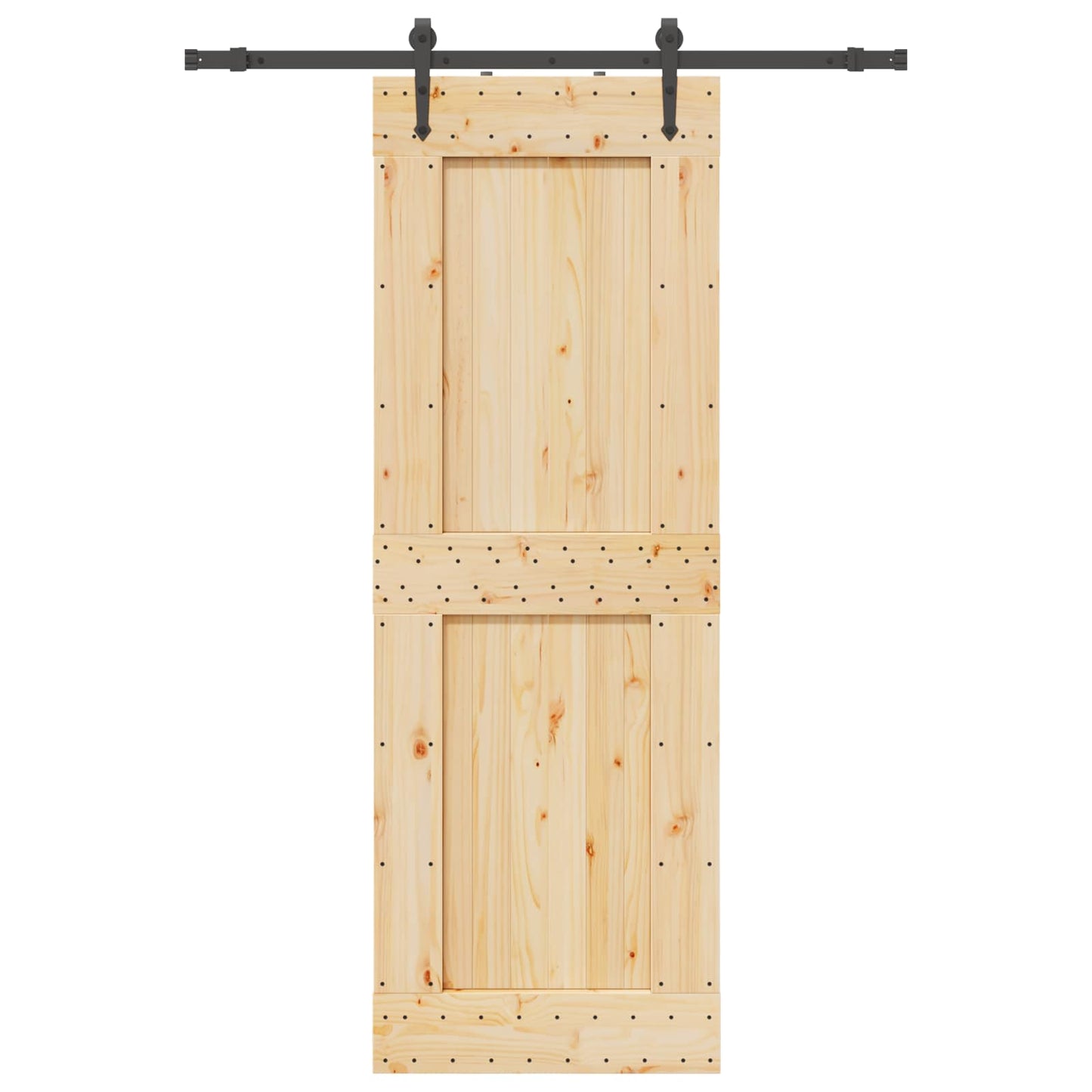 Sliding Door NARVIK Natural and Black 80 x 210 cm (152.5 cm)