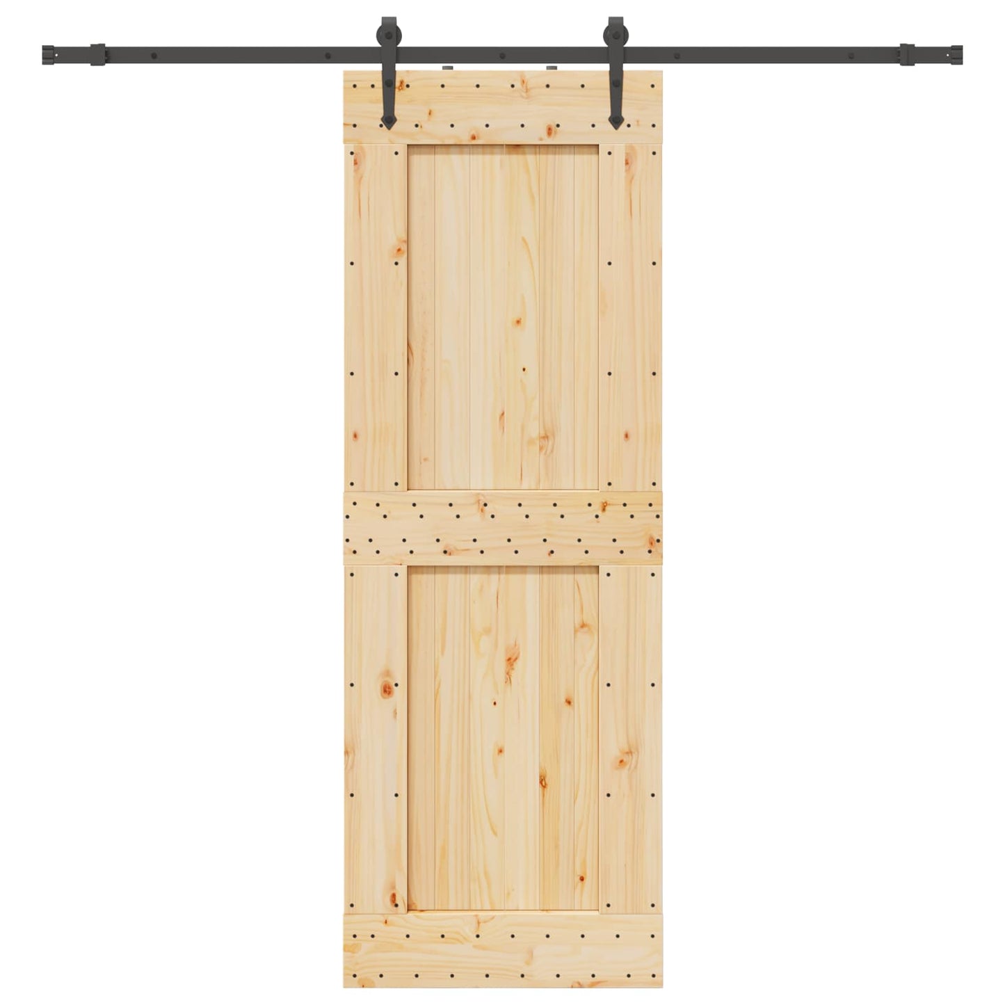 Sliding Door NARVIK Natural and Black 80 x 210 cm (213.5 cm)