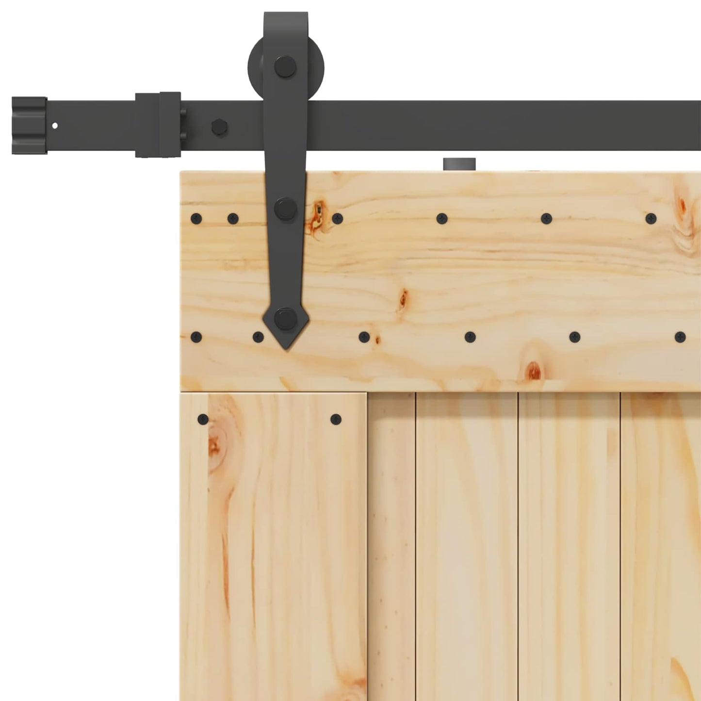 Sliding Door NARVIK Natural and Black 85 x 210 cm (213.5 cm)