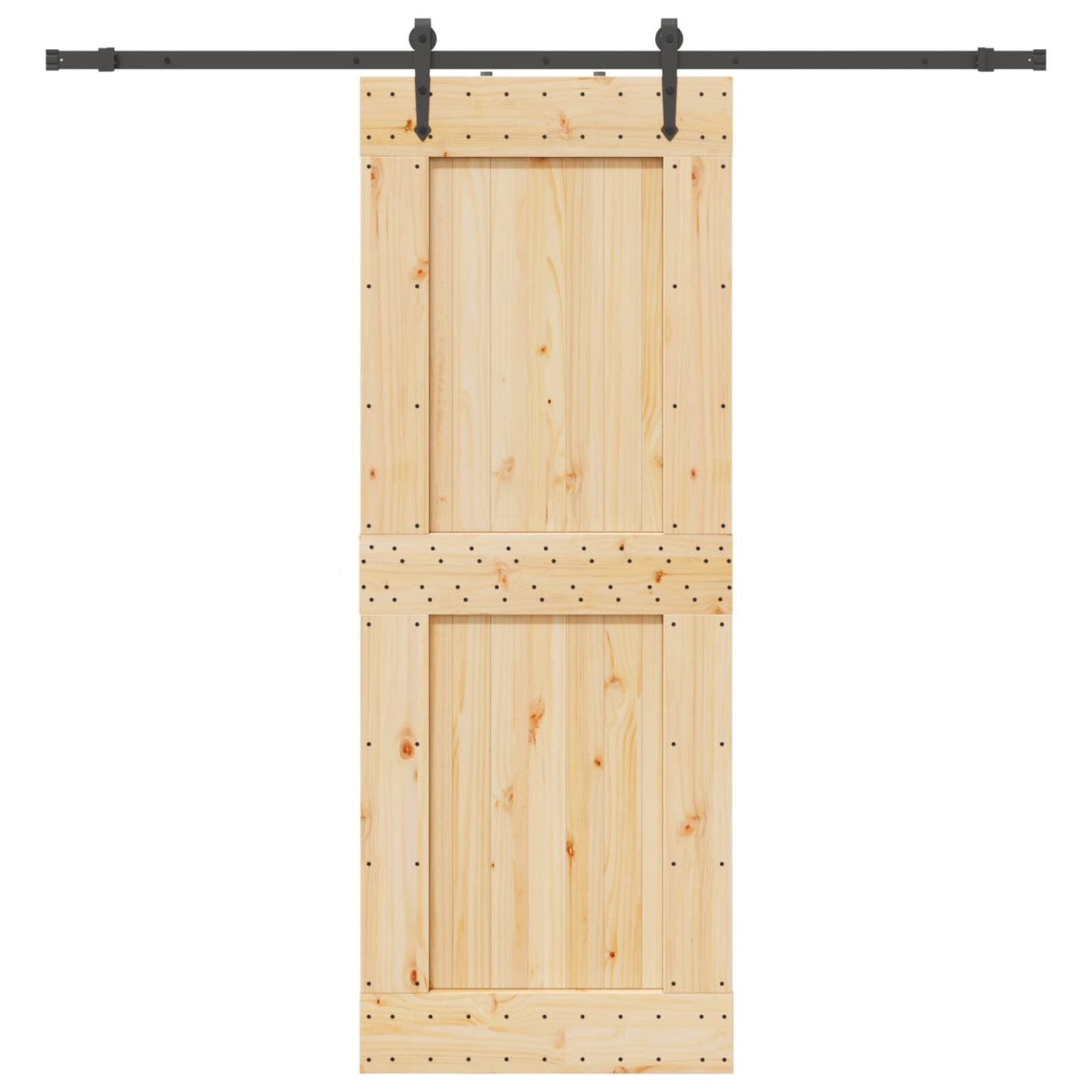 Sliding Door NARVIK Natural and Black 85 x 210 cm (213.5 cm)