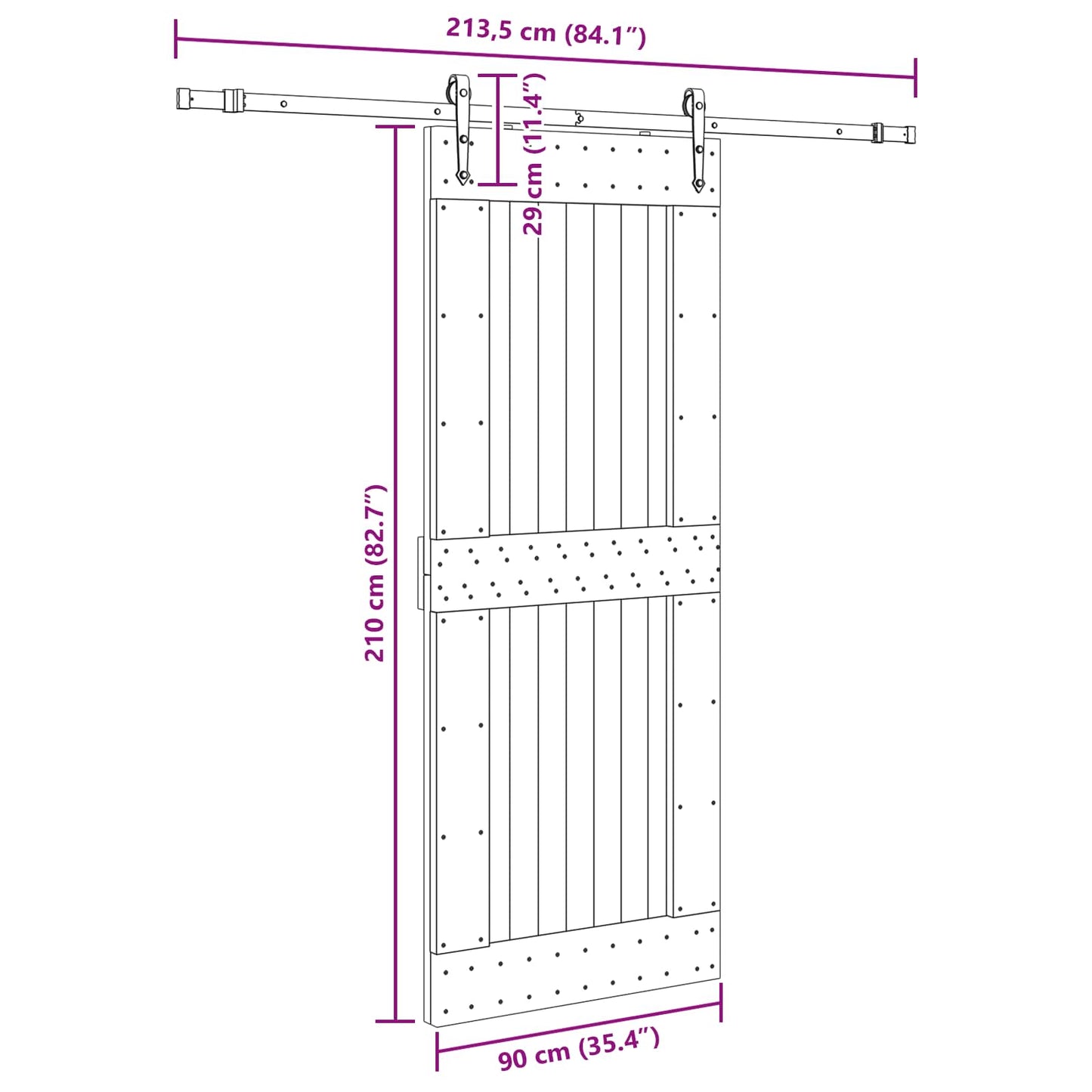 Sliding Door NARVIK Natural and Black