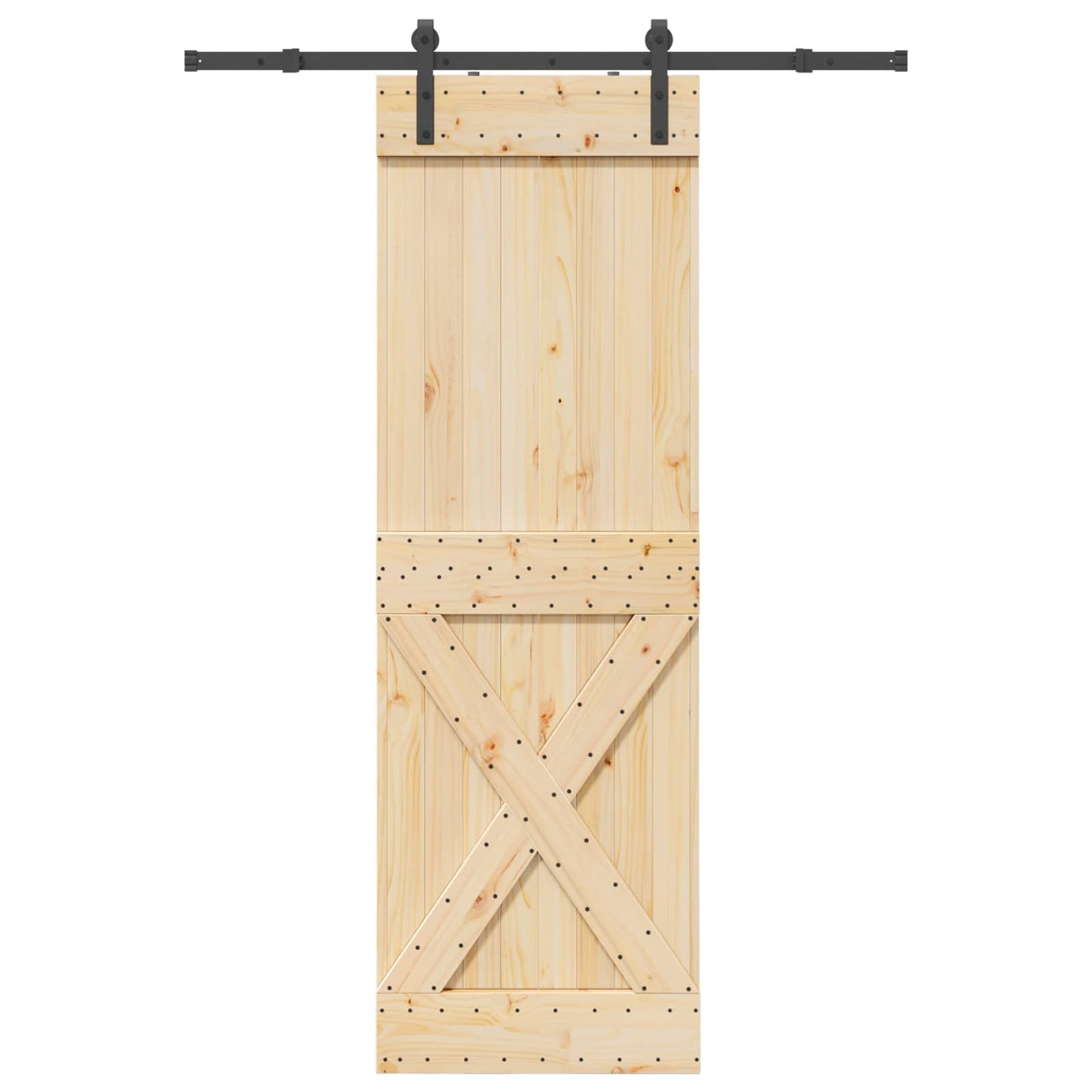 Sliding Door NARVIK Natural and Black 70 x 210 cm (152.5 cm)