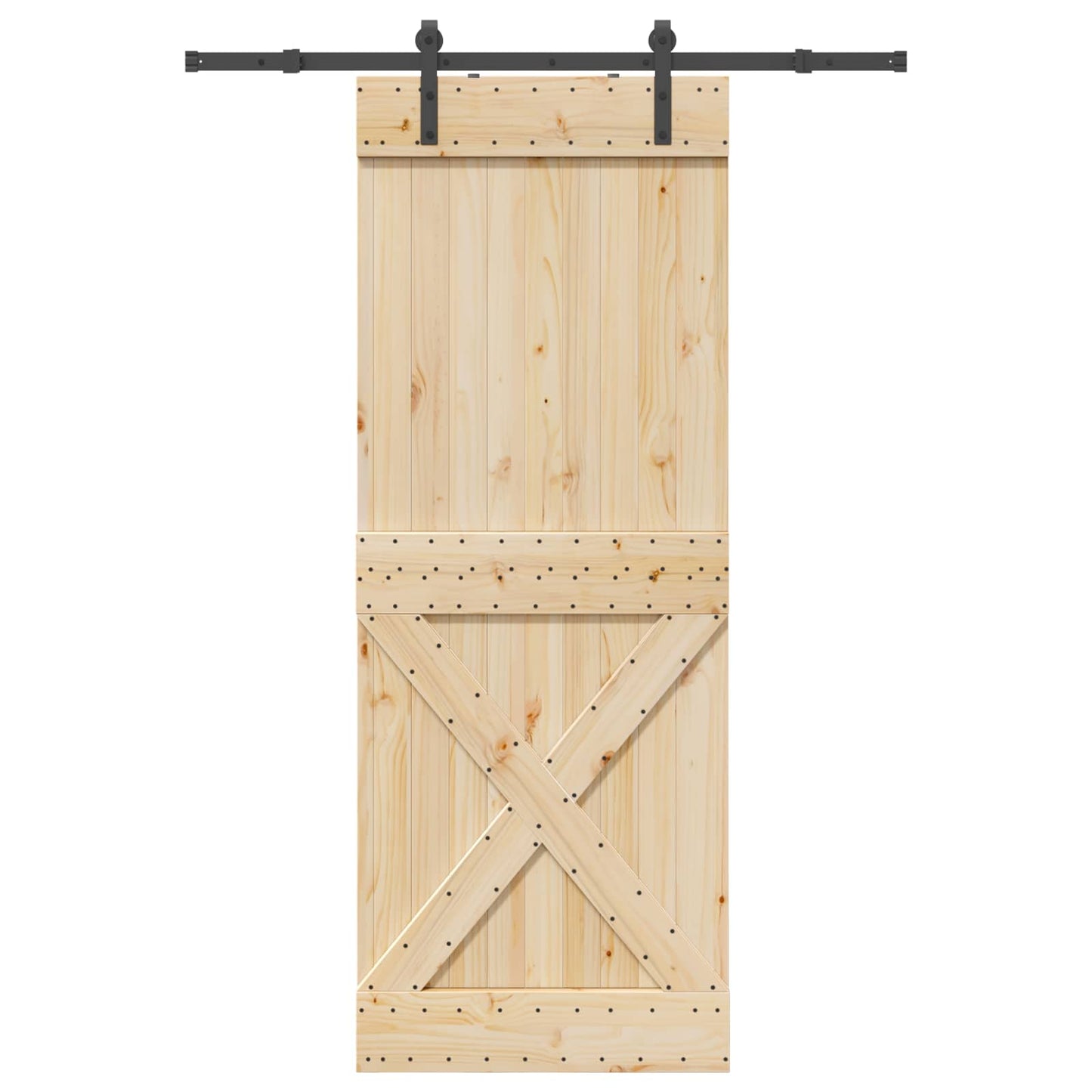 Sliding Door NARVIK Natural and Black 85 x 210 cm (152.5 cm)