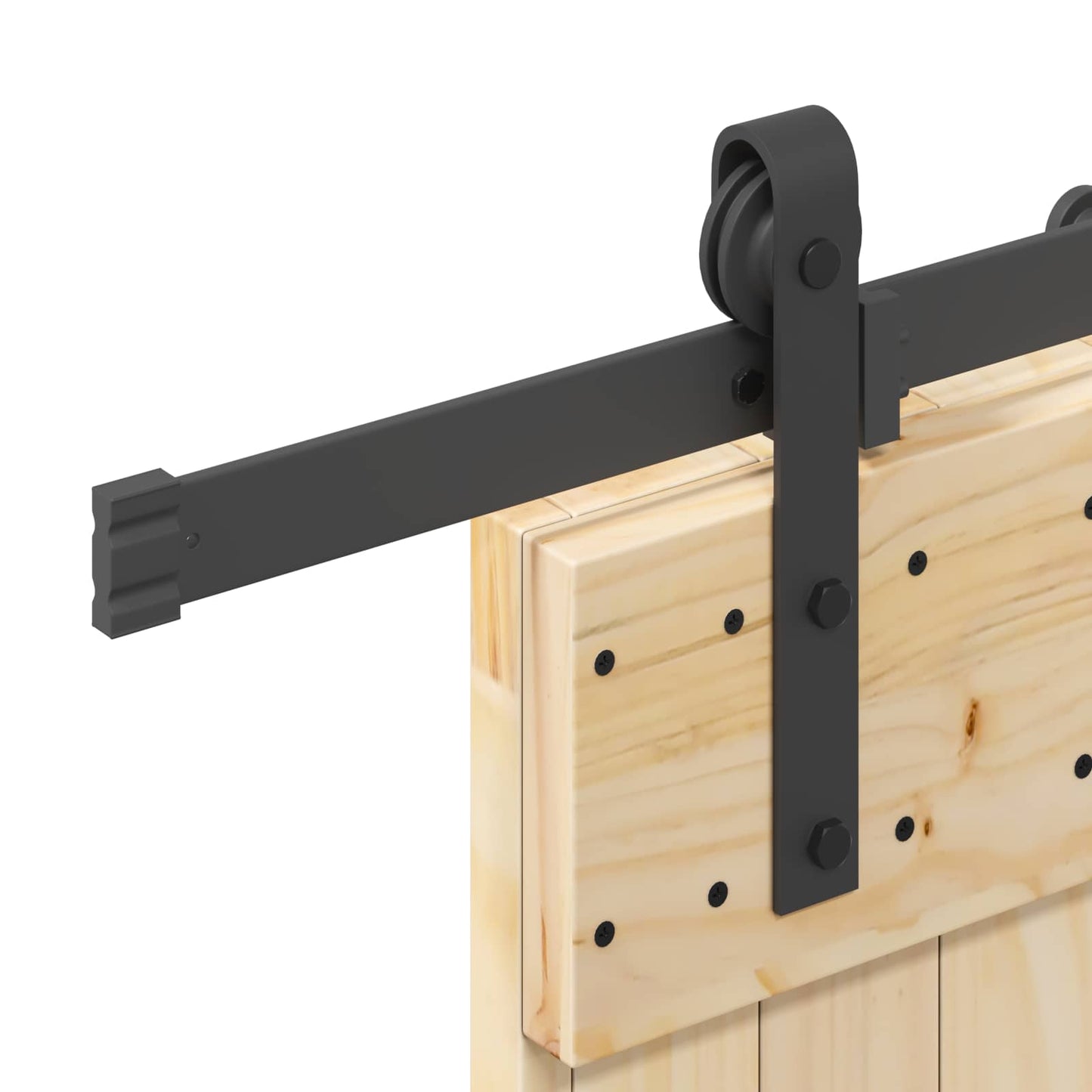 Sliding Door NARVIK Natural and Black 70 x 210 cm (213.5 cm)