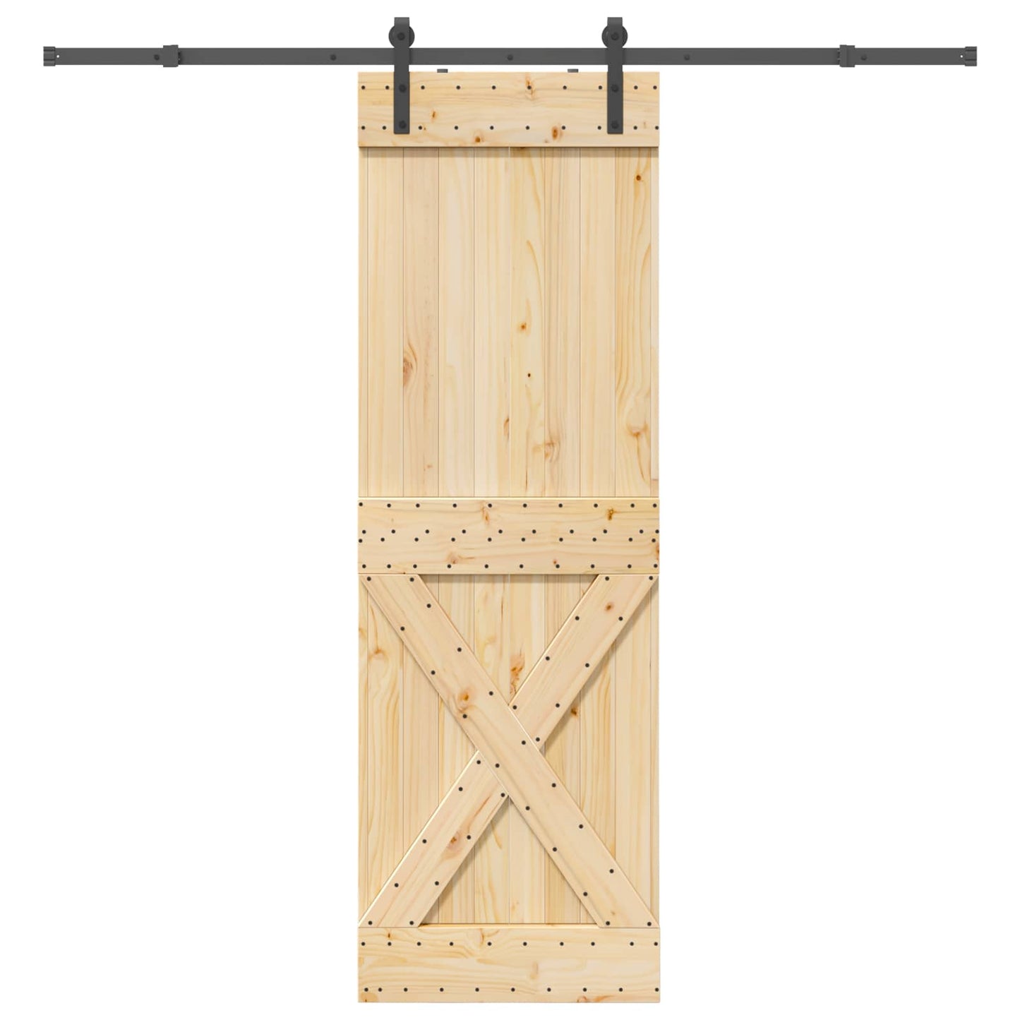 Sliding Door NARVIK Natural and Black 70 x 210 cm (213.5 cm)