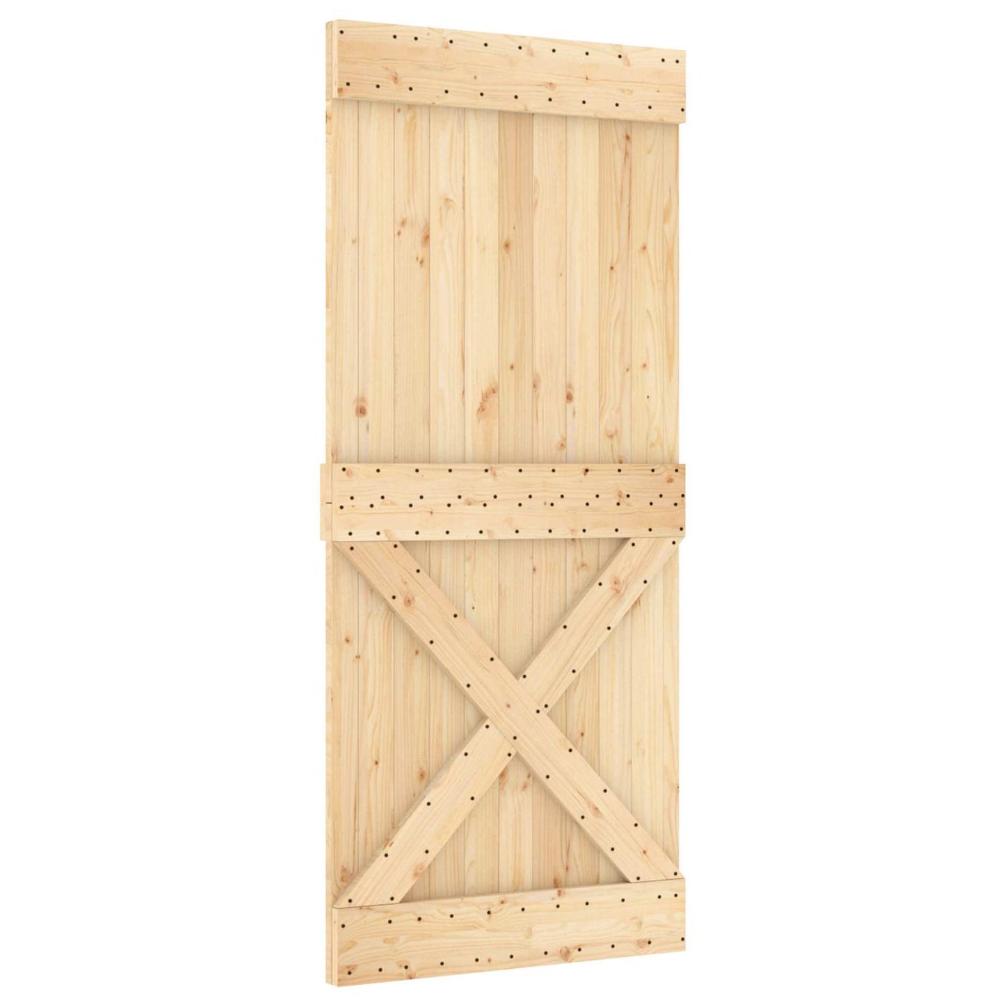 Sliding Door NARVIK Natural and Black 90 x 210 cm (213.5 cm)