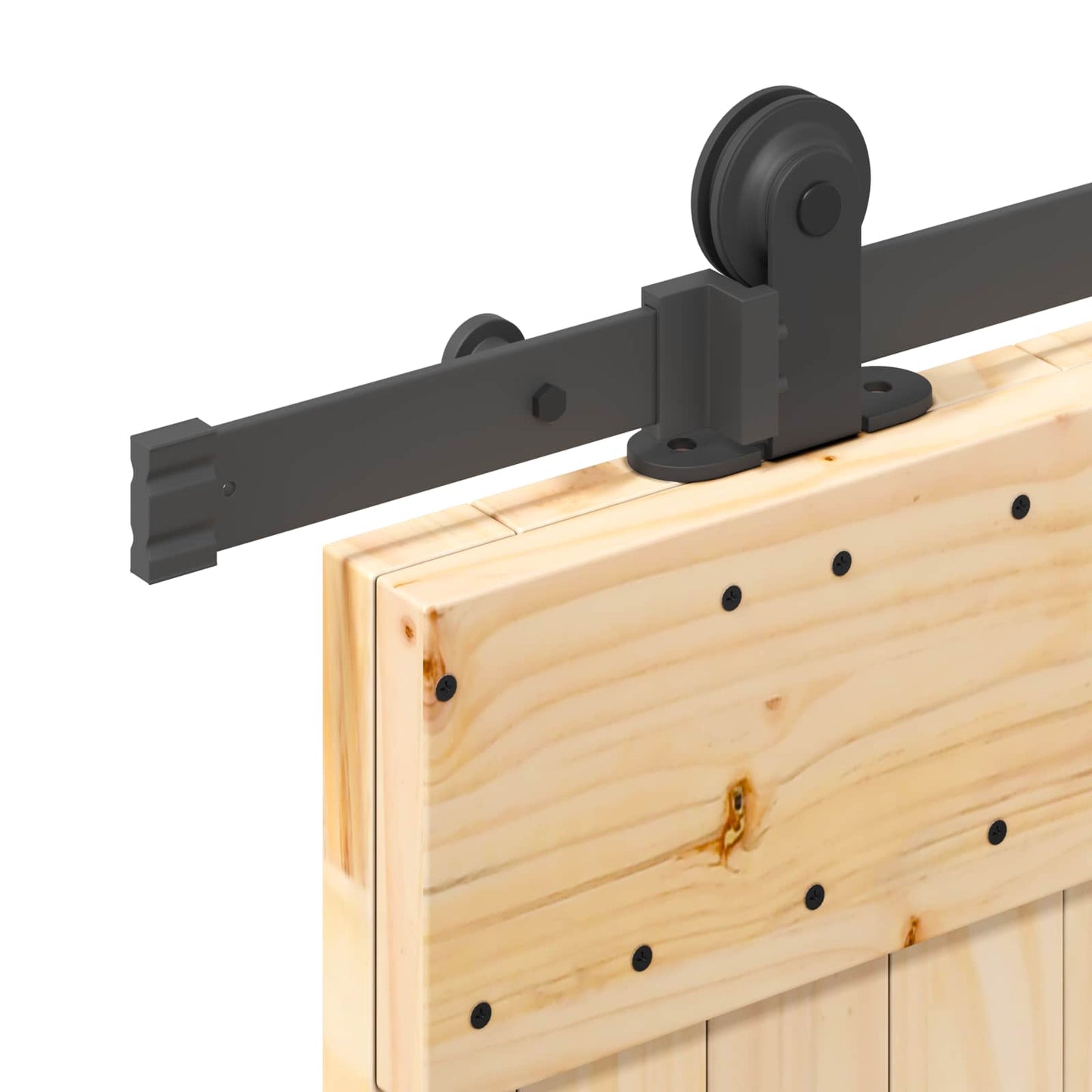 Sliding Door NARVIK Natural and Black 80 x 210 cm (152.5 cm)