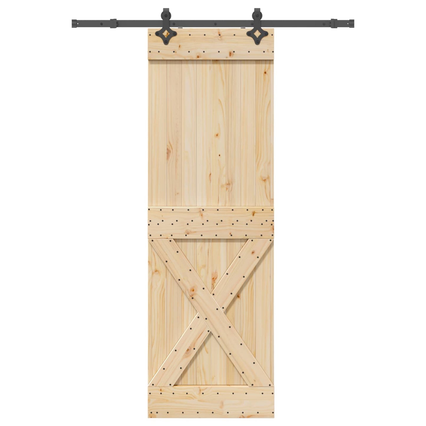 Sliding Door NARVIK Natural and Black 70 x 210 cm (152.5 cm)