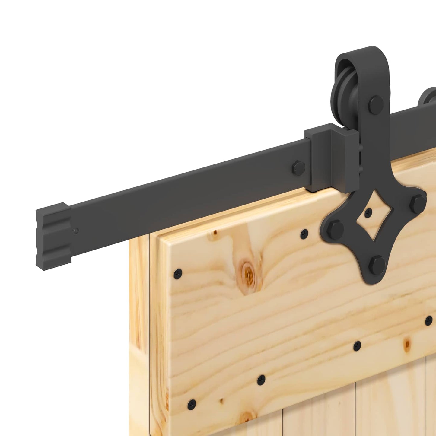 Sliding Door NARVIK Natural and Black 85 x 210 cm (213.5 cm)
