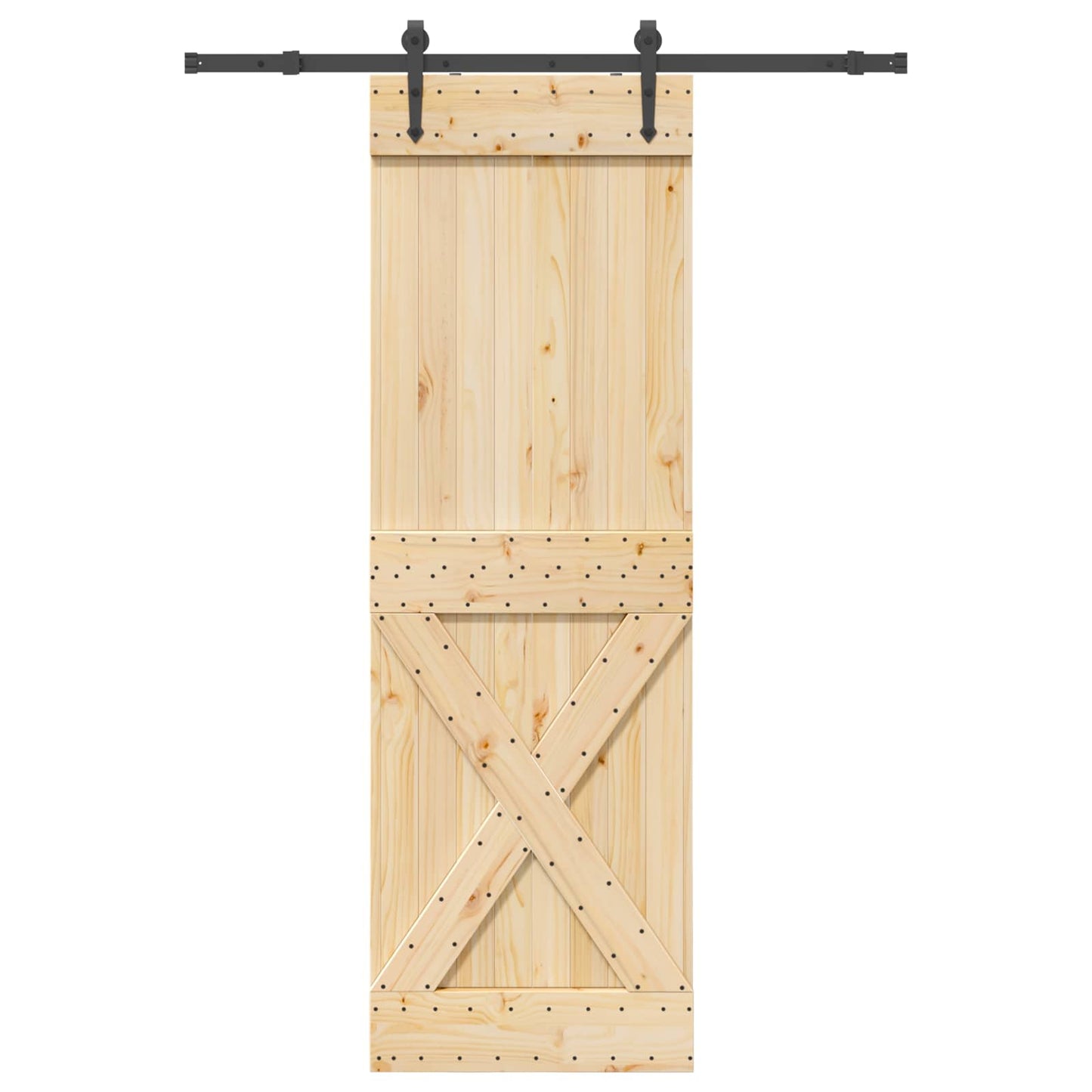Sliding Door NARVIK Natural and Black 70 x 210 cm (152.5 cm)