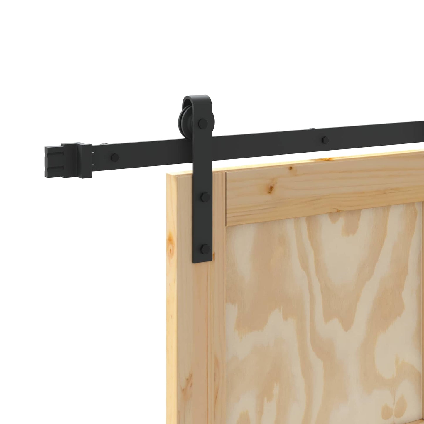 Sliding Door Natural and Black 61 x 198.5 cm Solid Pine Wood