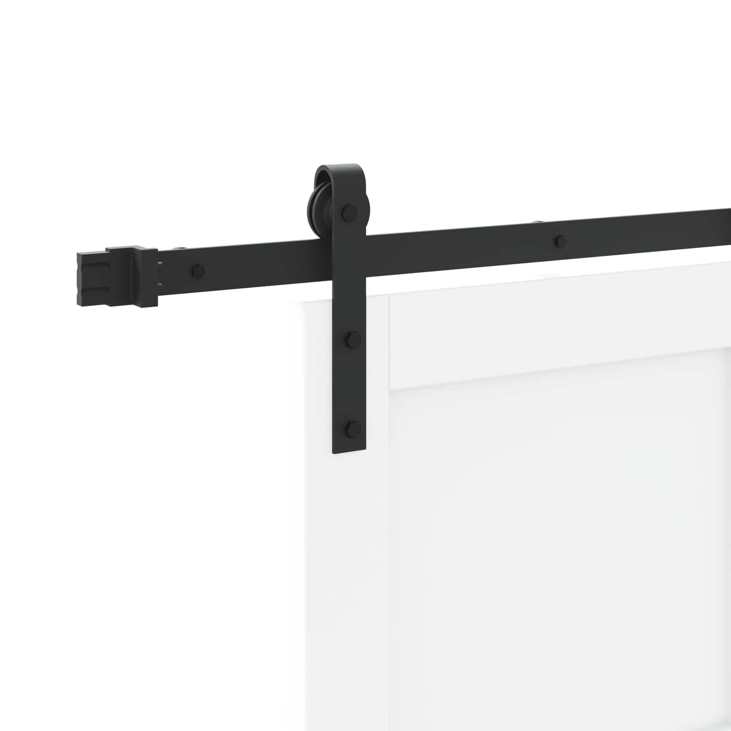 Sliding Door White and Black 83 x 202 cm Solid Pine Wood