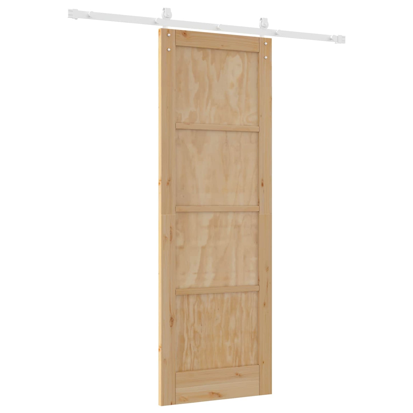 Sliding Door Natural and White 73.5 x 211 cm Solid Pine Wood