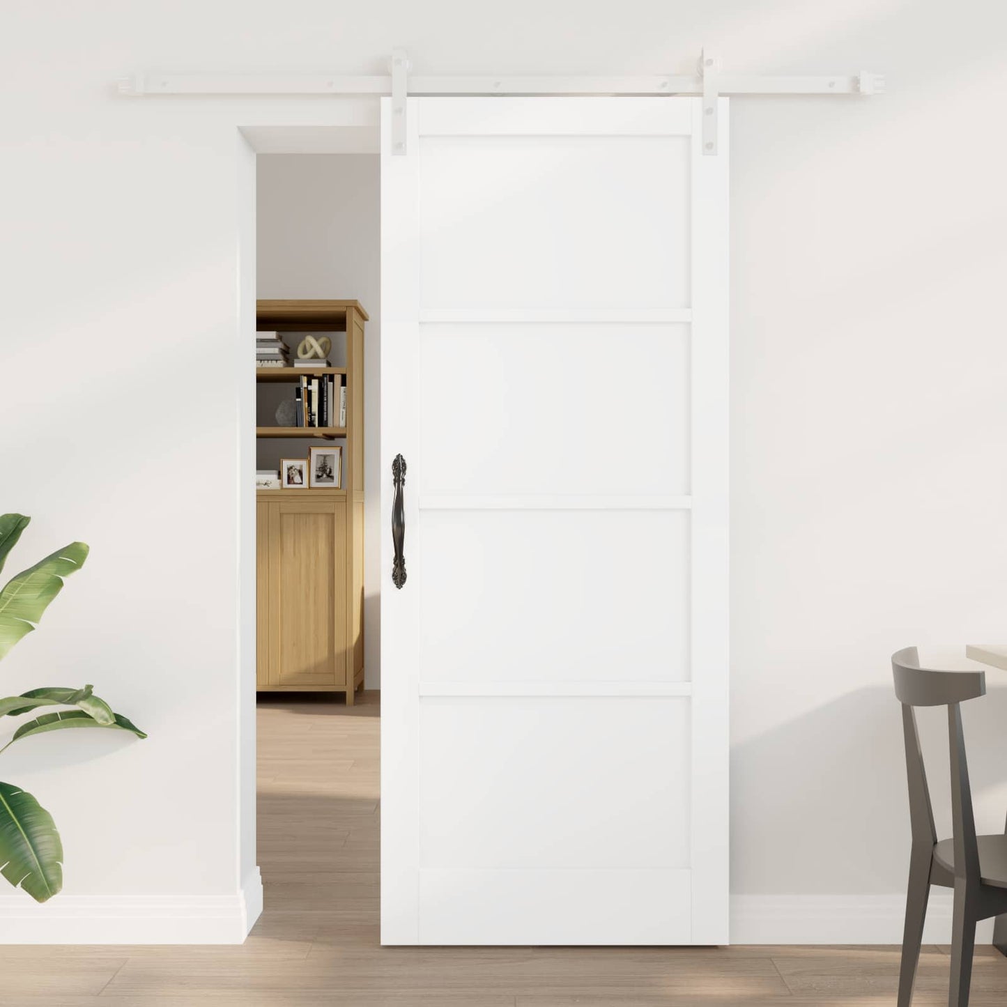 Sliding Door White 83 x 202 cm Solid Pine Wood