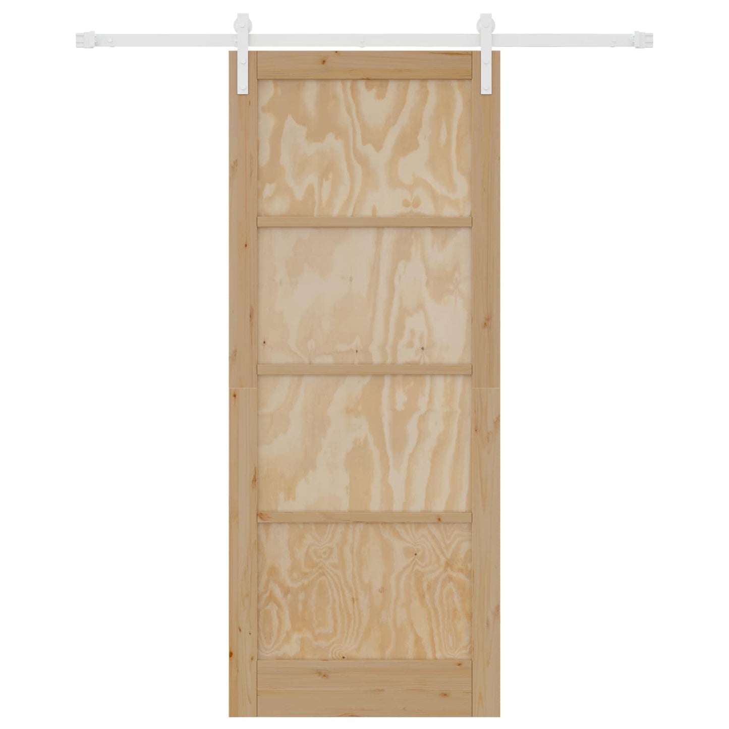 Sliding Door Natural and White 86 x 211 cm Solid Pine Wood