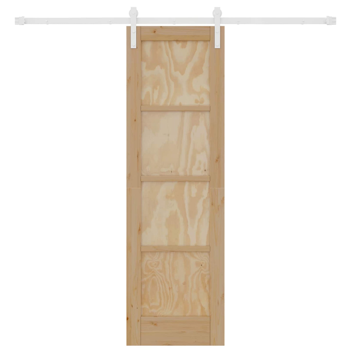 Sliding Door Natural and White 61 x 198.5 cm Solid Pine Wood