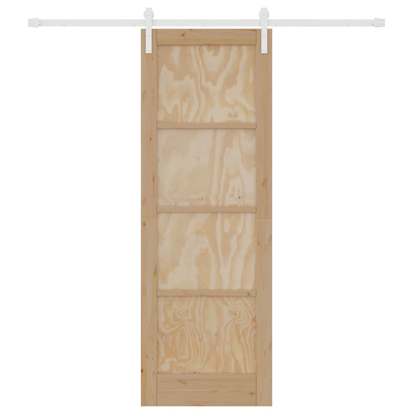 Sliding Door Natural and White 73.5 x 211 cm Solid Pine Wood