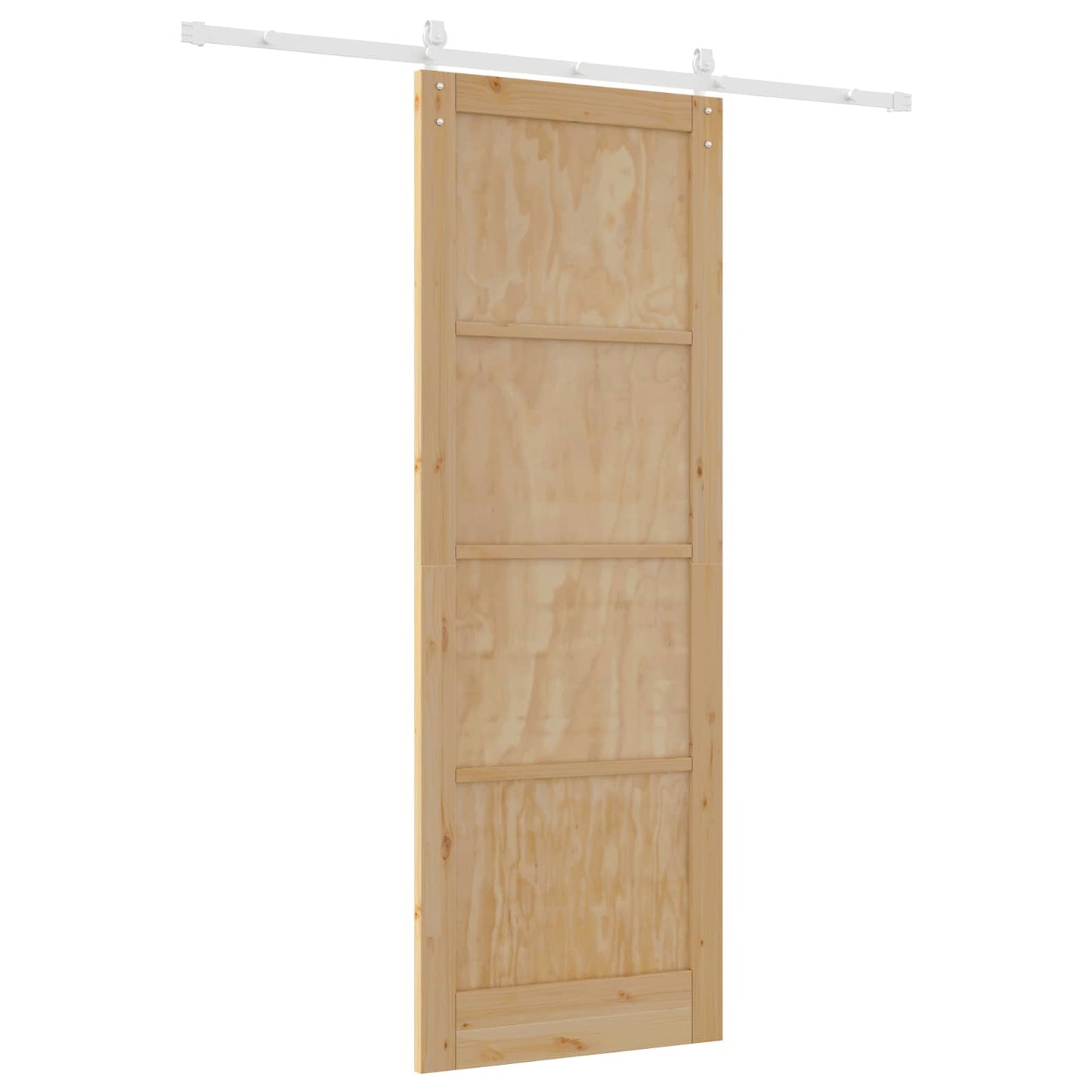 Sliding Door Natural and White 83 x 232 cm Solid Pine Wood