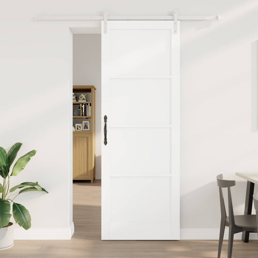 Sliding Door White 83 x 232 cm Solid Pine Wood