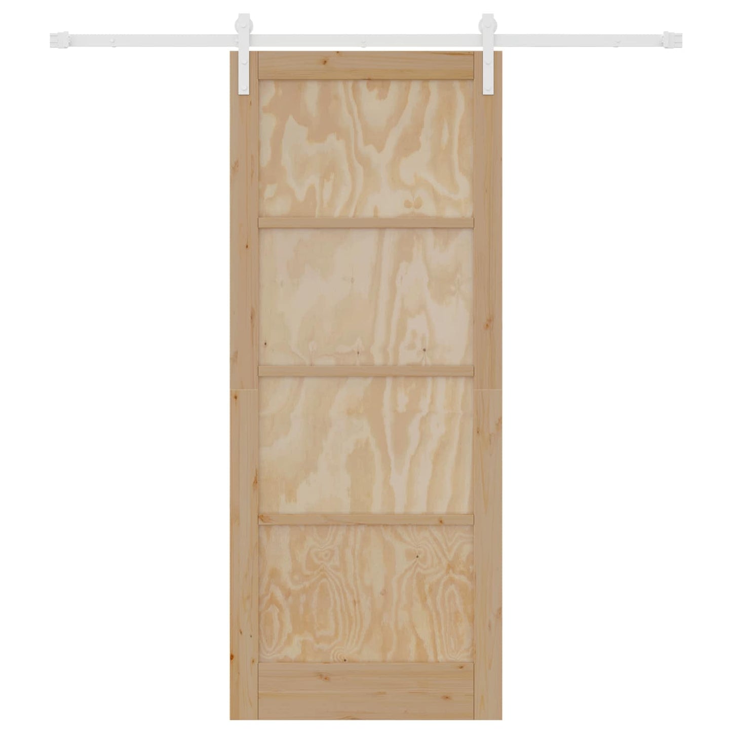 Sliding Door Natural and White 86 x 211 cm Solid Pine Wood