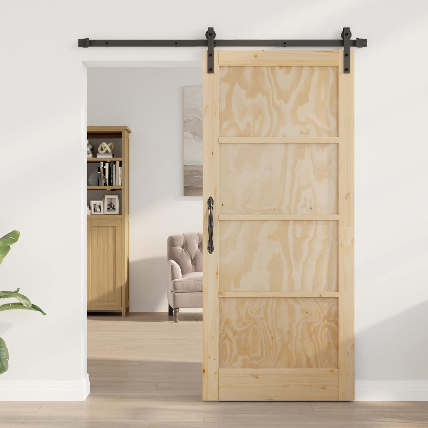 Sliding Door Natural 86 x 198.5 cm Solid Pine Wood