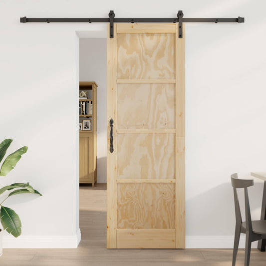 Sliding Door Natural 73.5 x 211 cm Solid Pine Wood