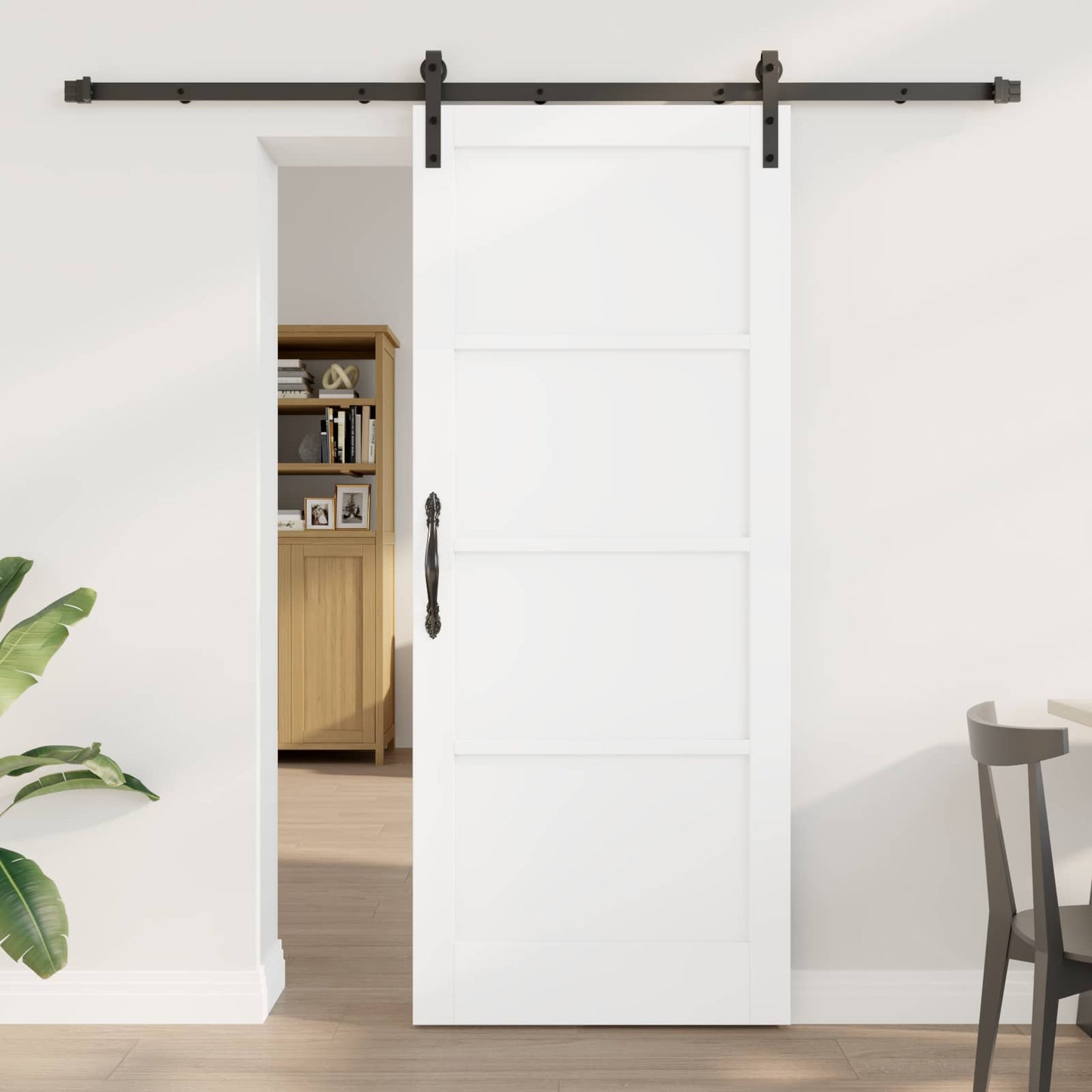 Sliding Door White 83 x 202 cm Solid Pine Wood