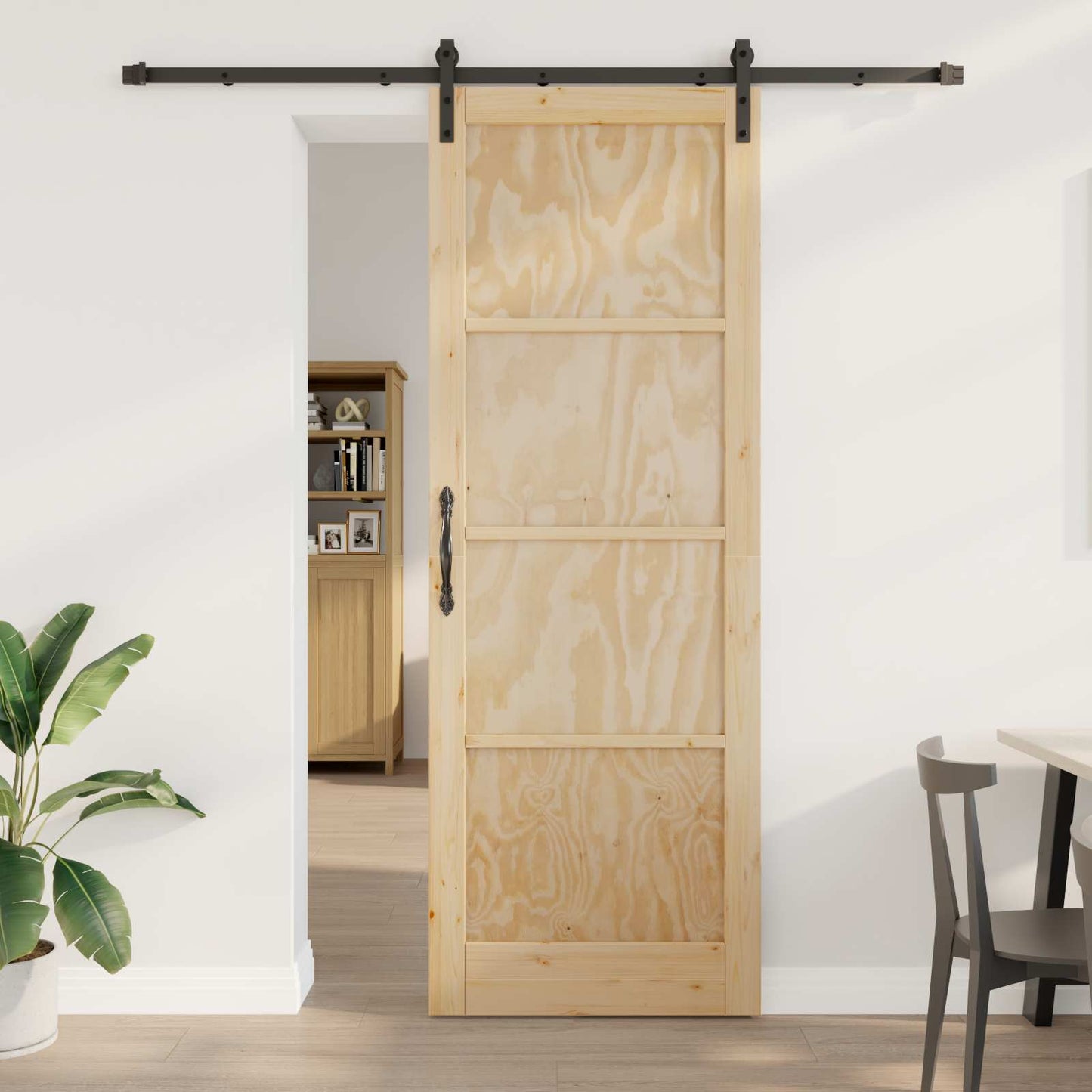 Sliding Door Natural 83 x 232 cm Solid Pine Wood
