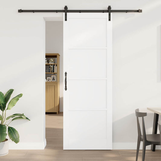 Sliding Door White 83 x 232 cm Solid Pine Wood