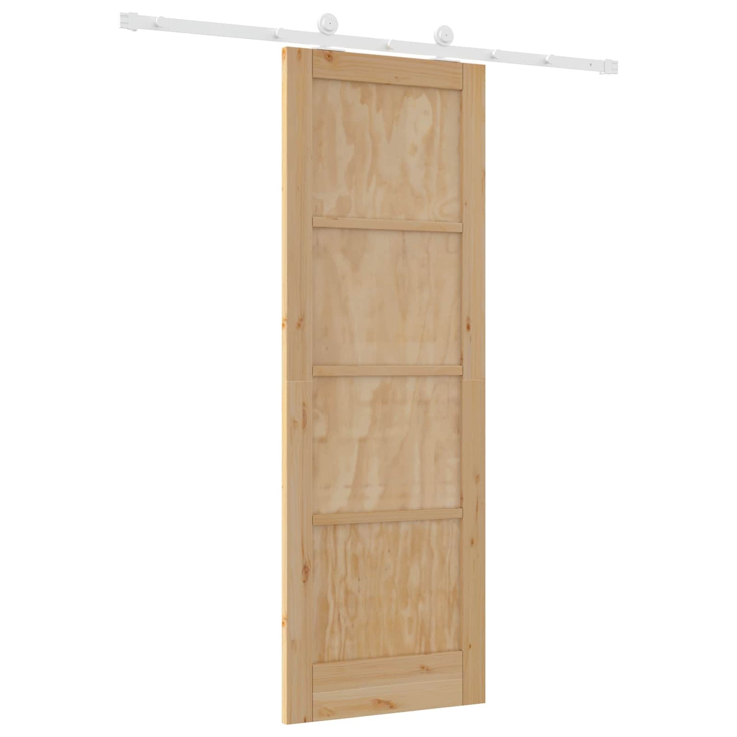 Sliding Door Natural and White 73.5 x 211 cm Solid Pine Wood