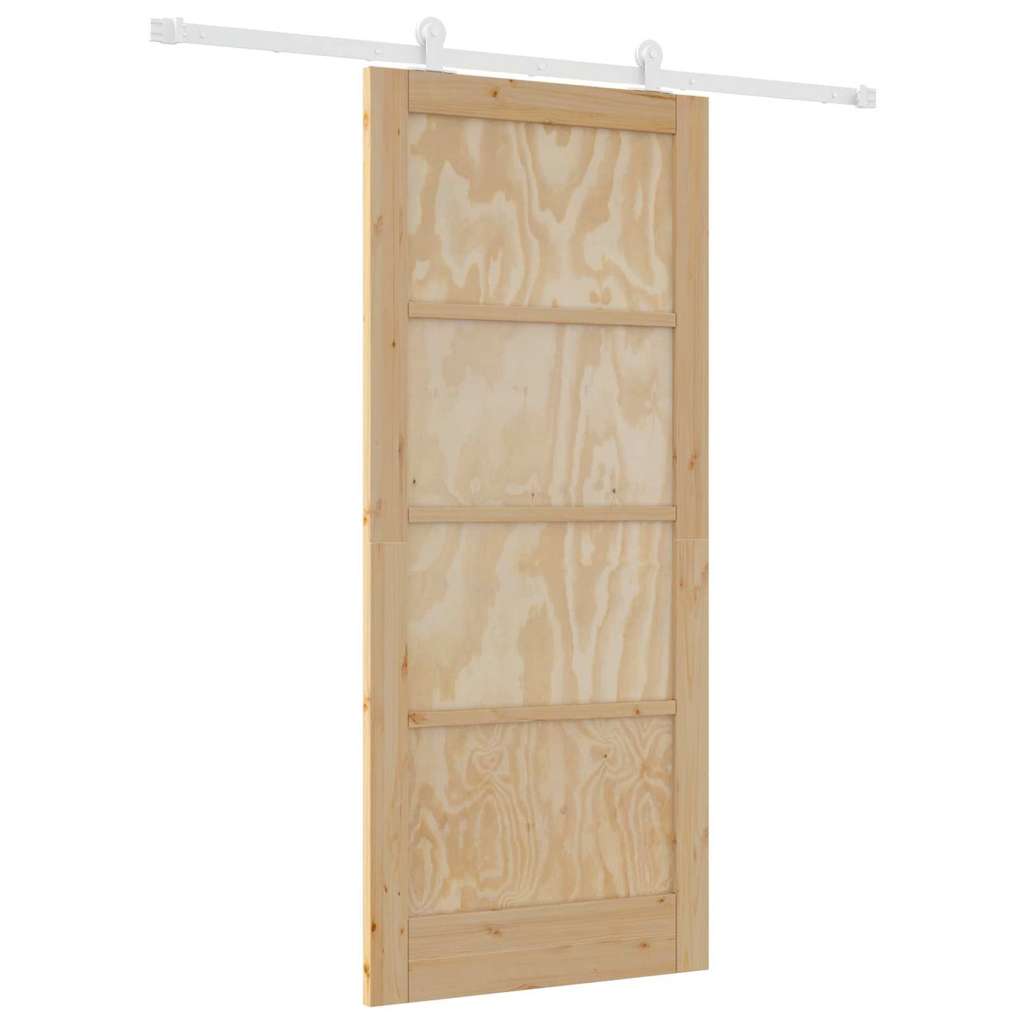 Sliding Door Natural and White 86 x 198.5 cm Solid Pine Wood