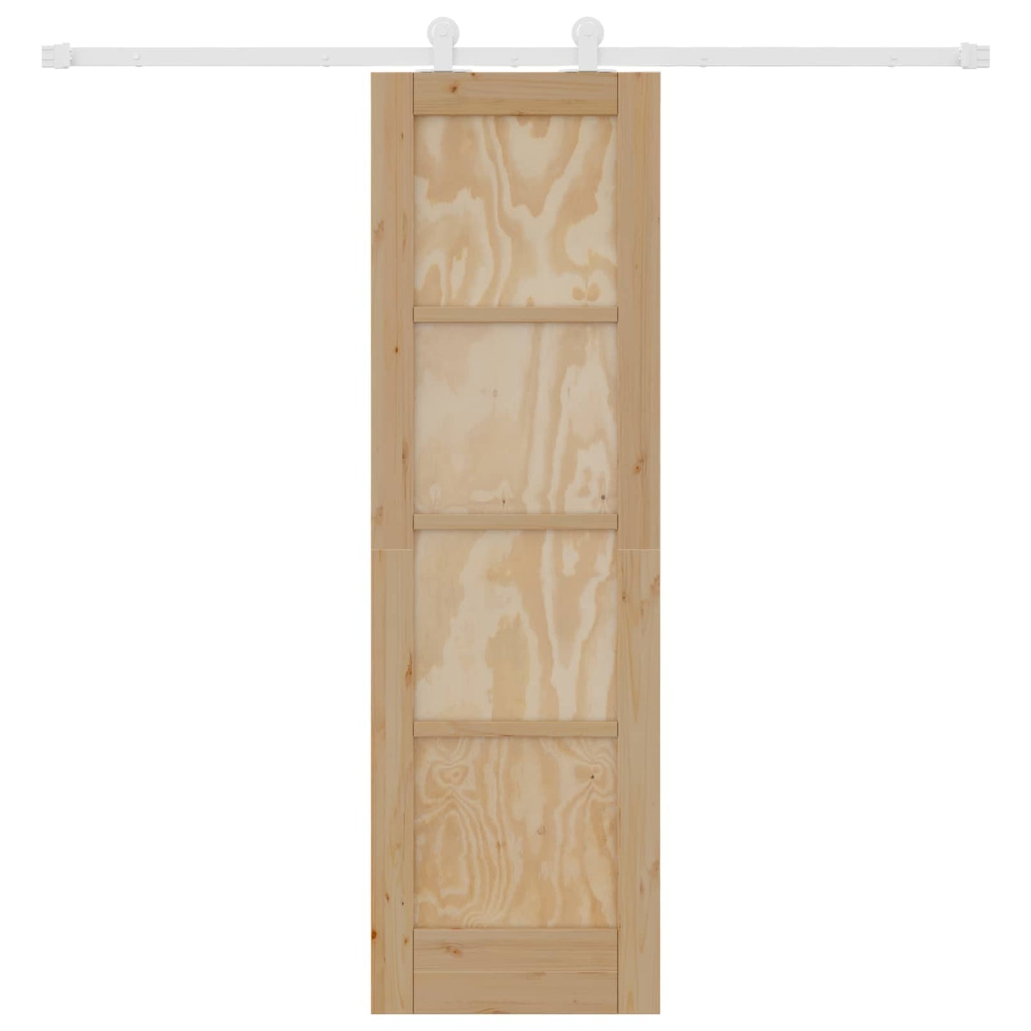 Sliding Door Natural and White 61 x 198.5 cm Solid Pine Wood