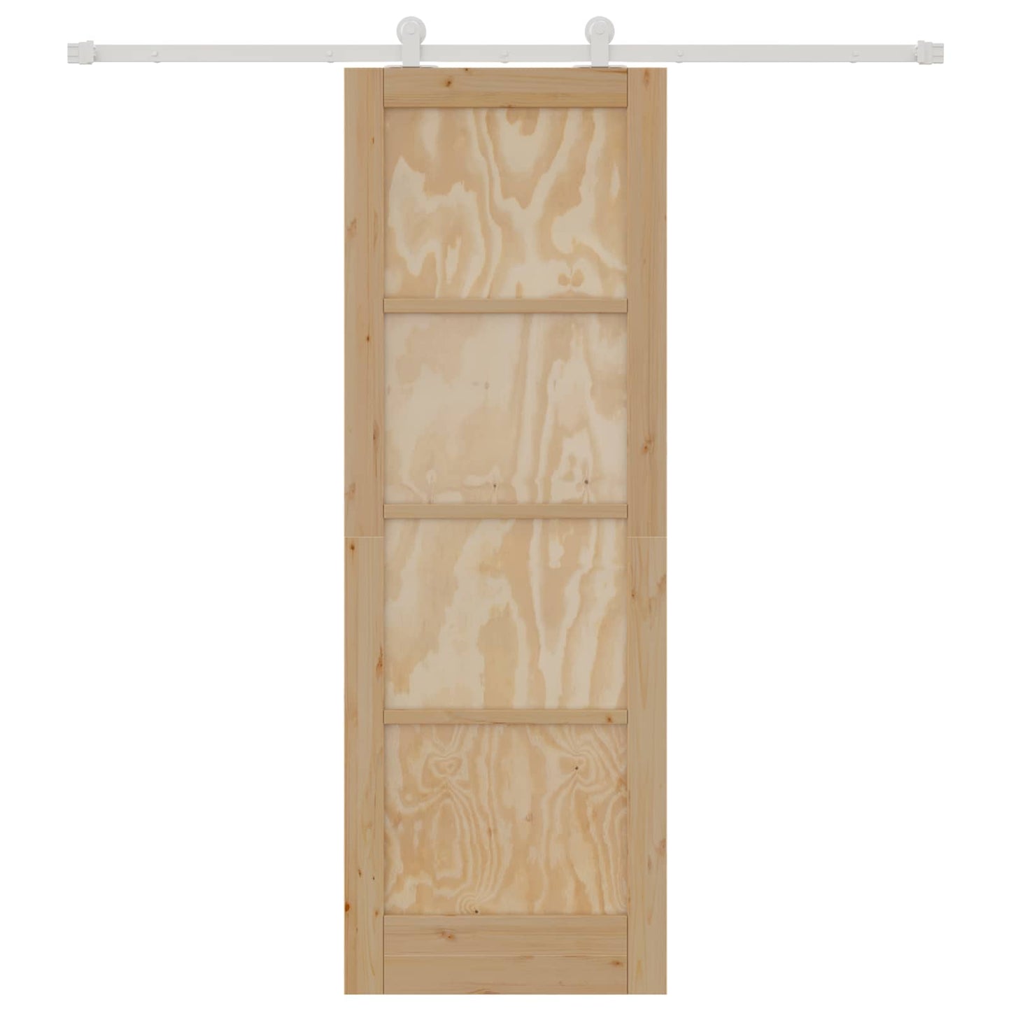 Sliding Door Natural and White 73.5 x 211 cm Solid Pine Wood