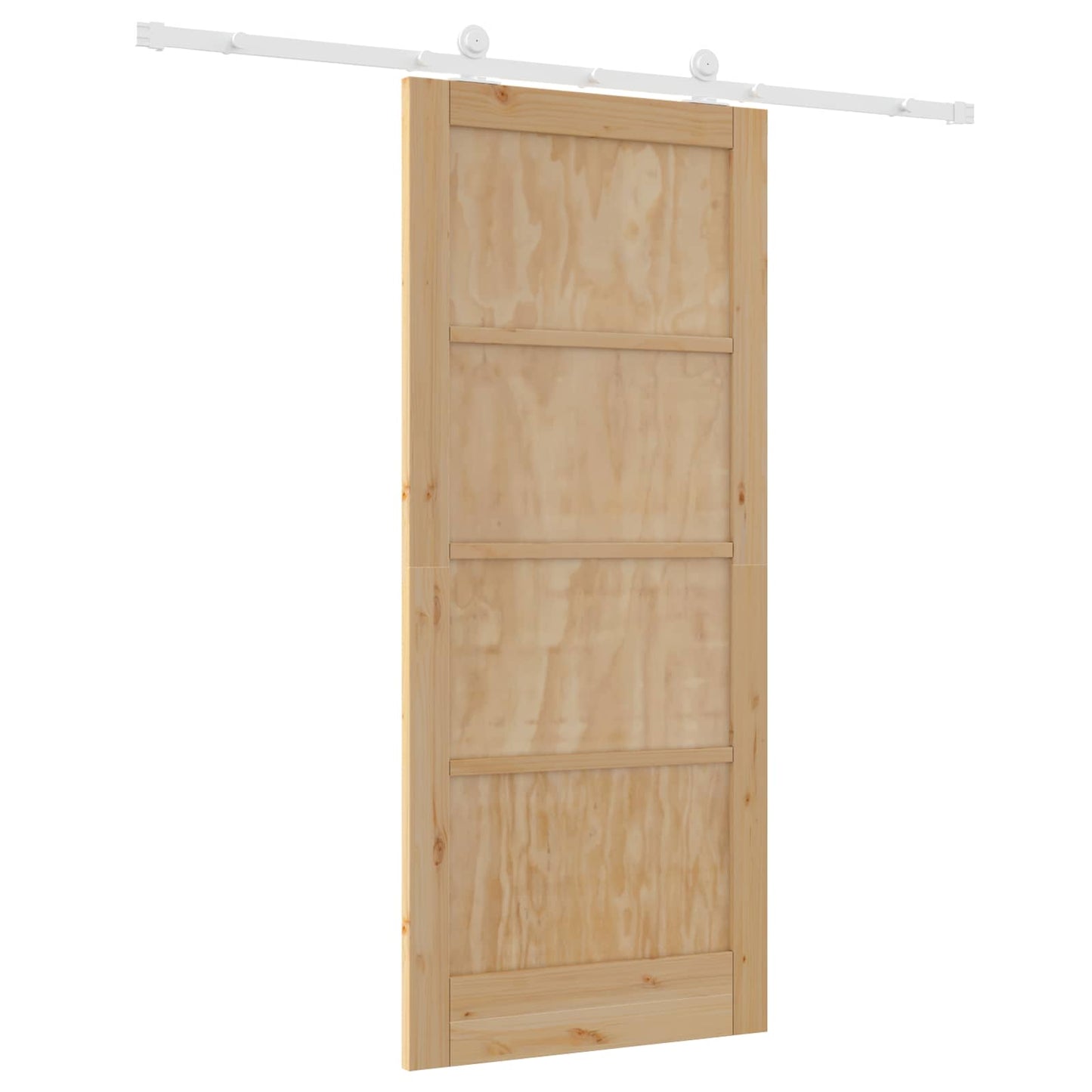 Sliding Door Natural and White 86 x 198.5 cm Solid Pine Wood