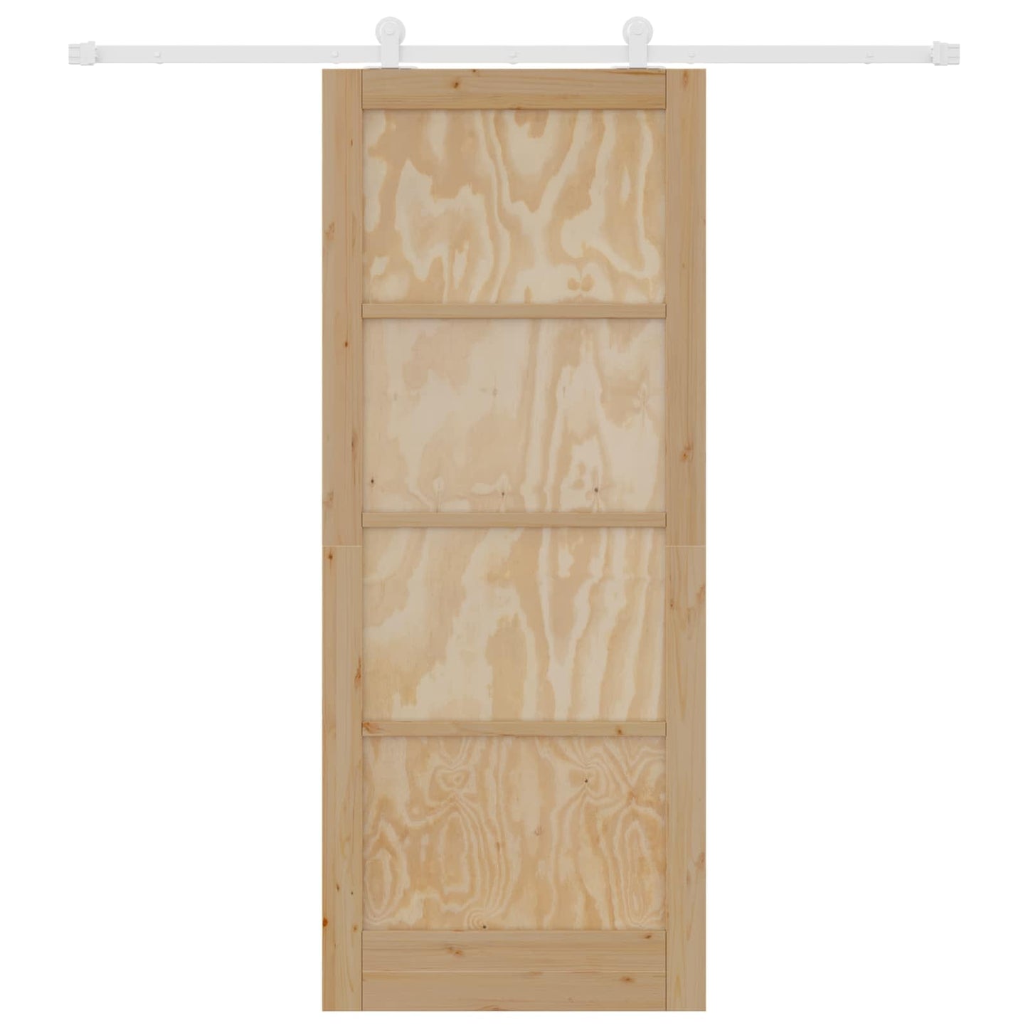 Sliding Door Natural and White 86 x 211 cm Solid Pine Wood