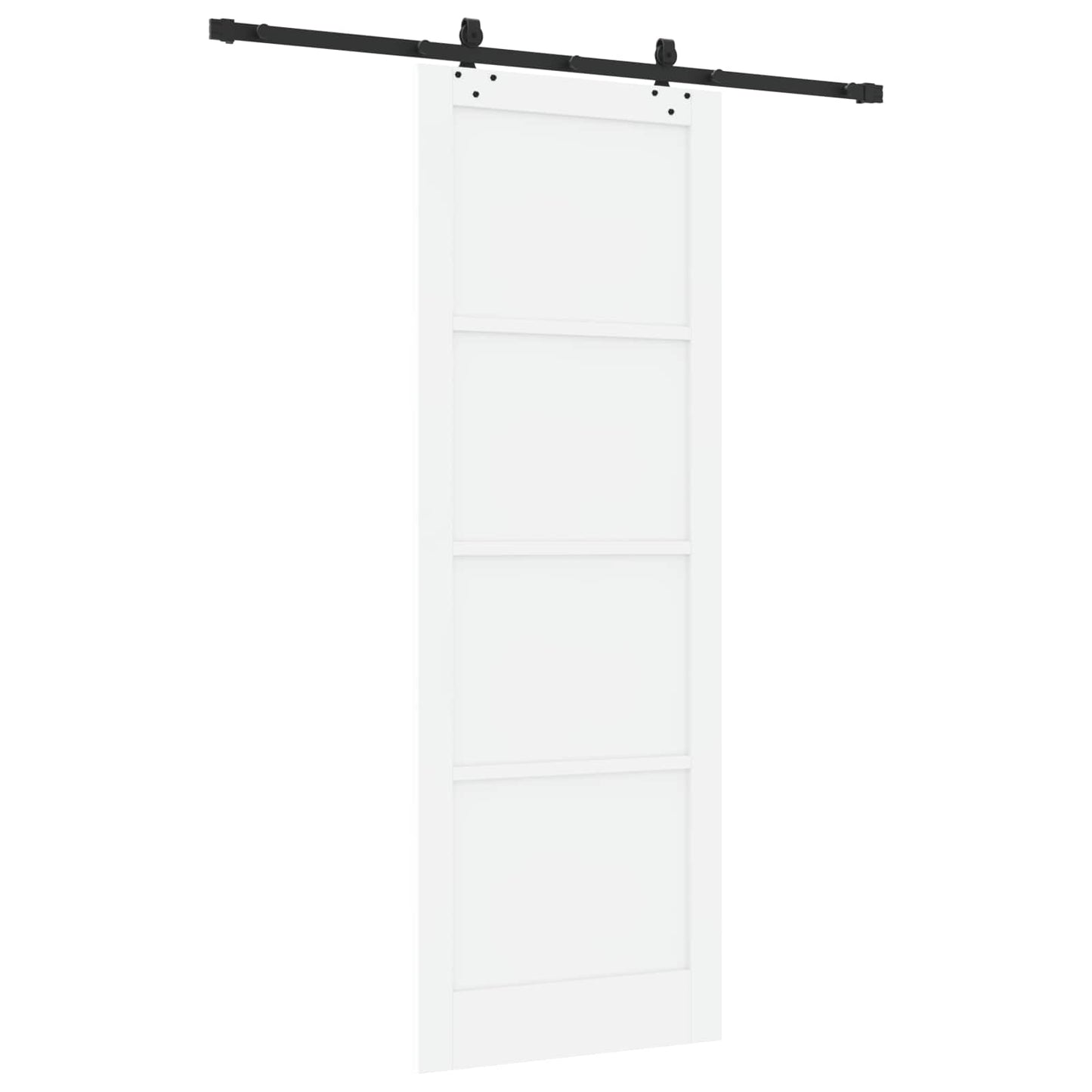 Sliding Door White and Black 83 x 232 cm Solid Pine Wood