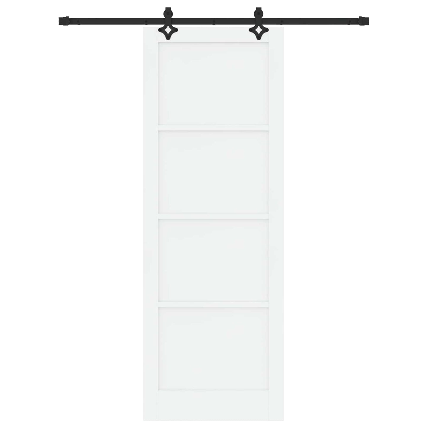 Sliding Door White and Black 83 x 232 cm Solid Pine Wood