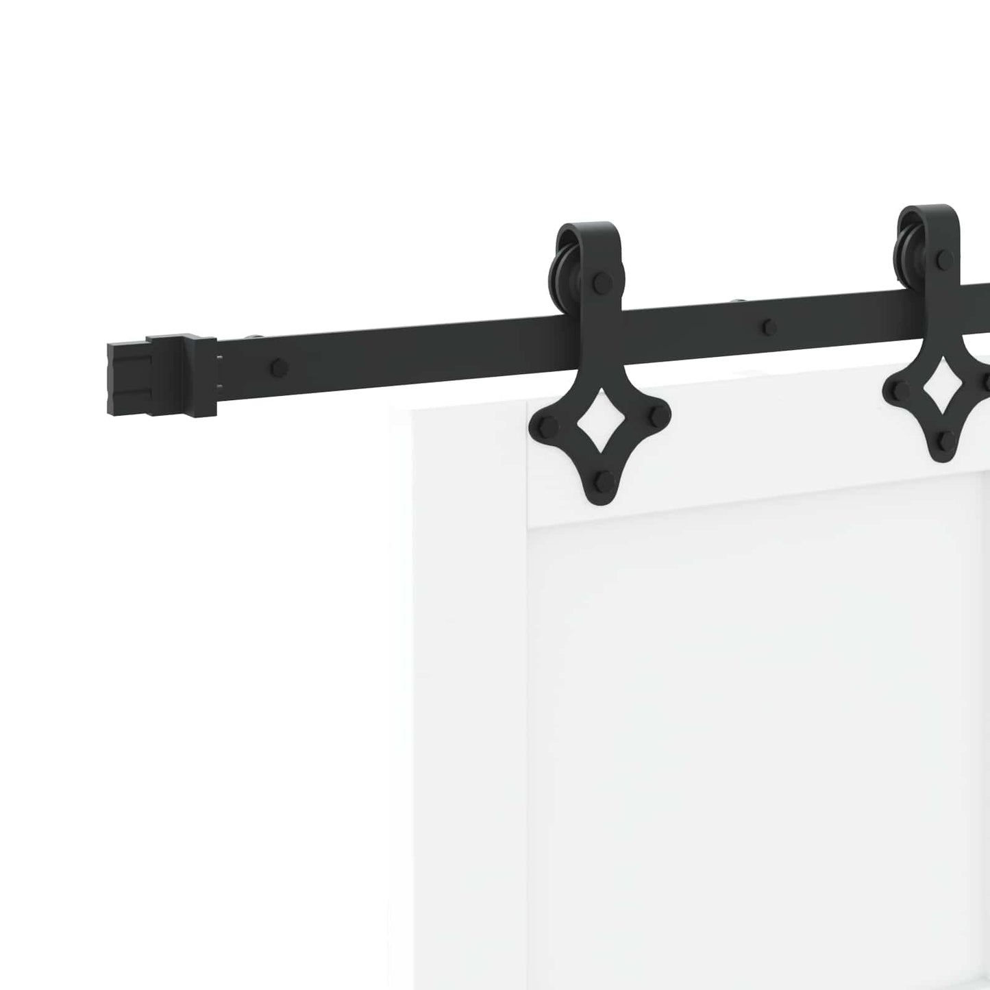 Sliding Door White and Black 83 x 202 cm Solid Pine Wood