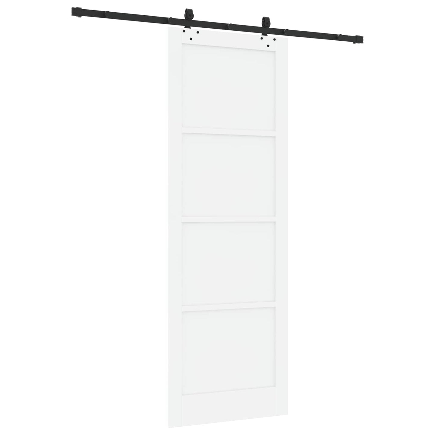 Sliding Door White and Black 83 x 232 cm Solid Pine Wood