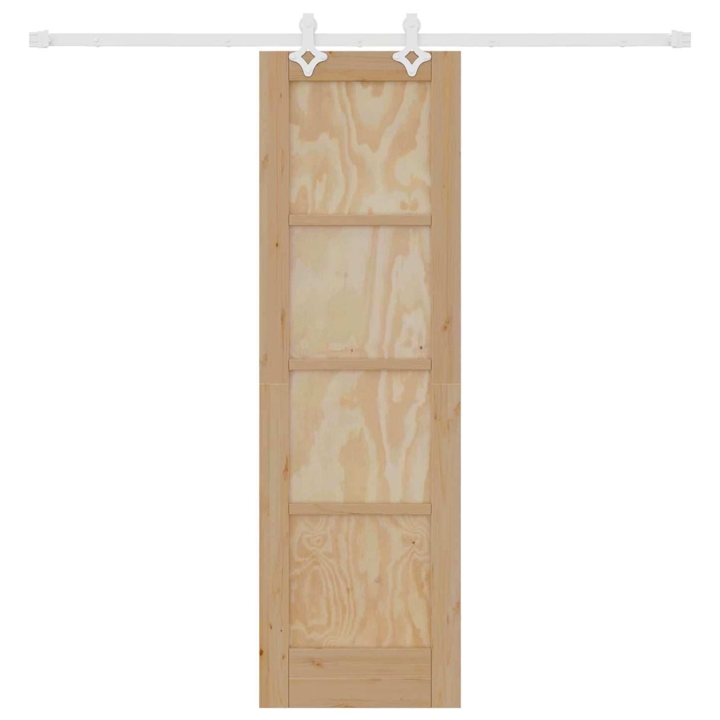 Sliding Door Natural and White 61 x 198.5 cm Solid Pine Wood