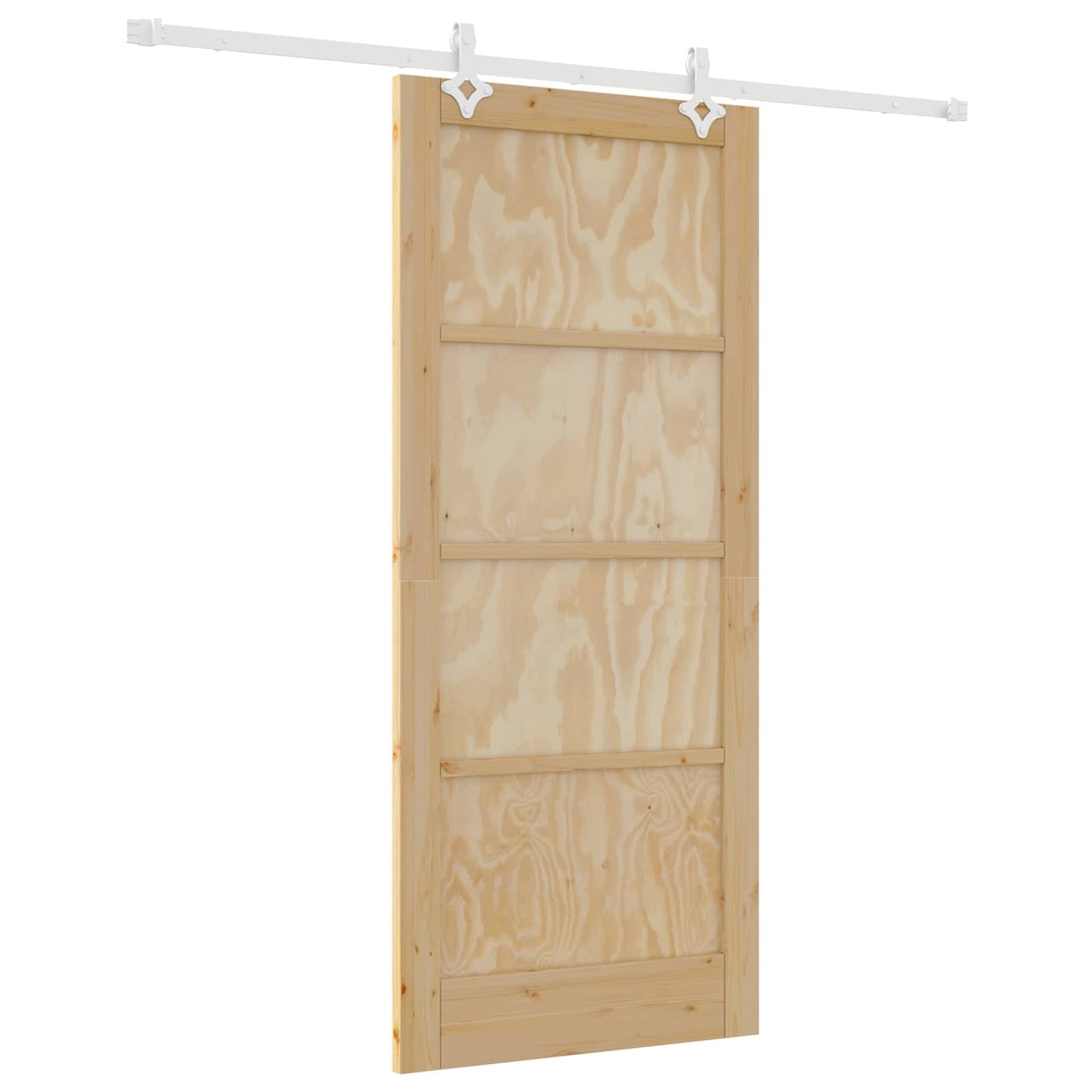 Sliding Door Natural and White 86 x 198.5 cm Solid Pine Wood