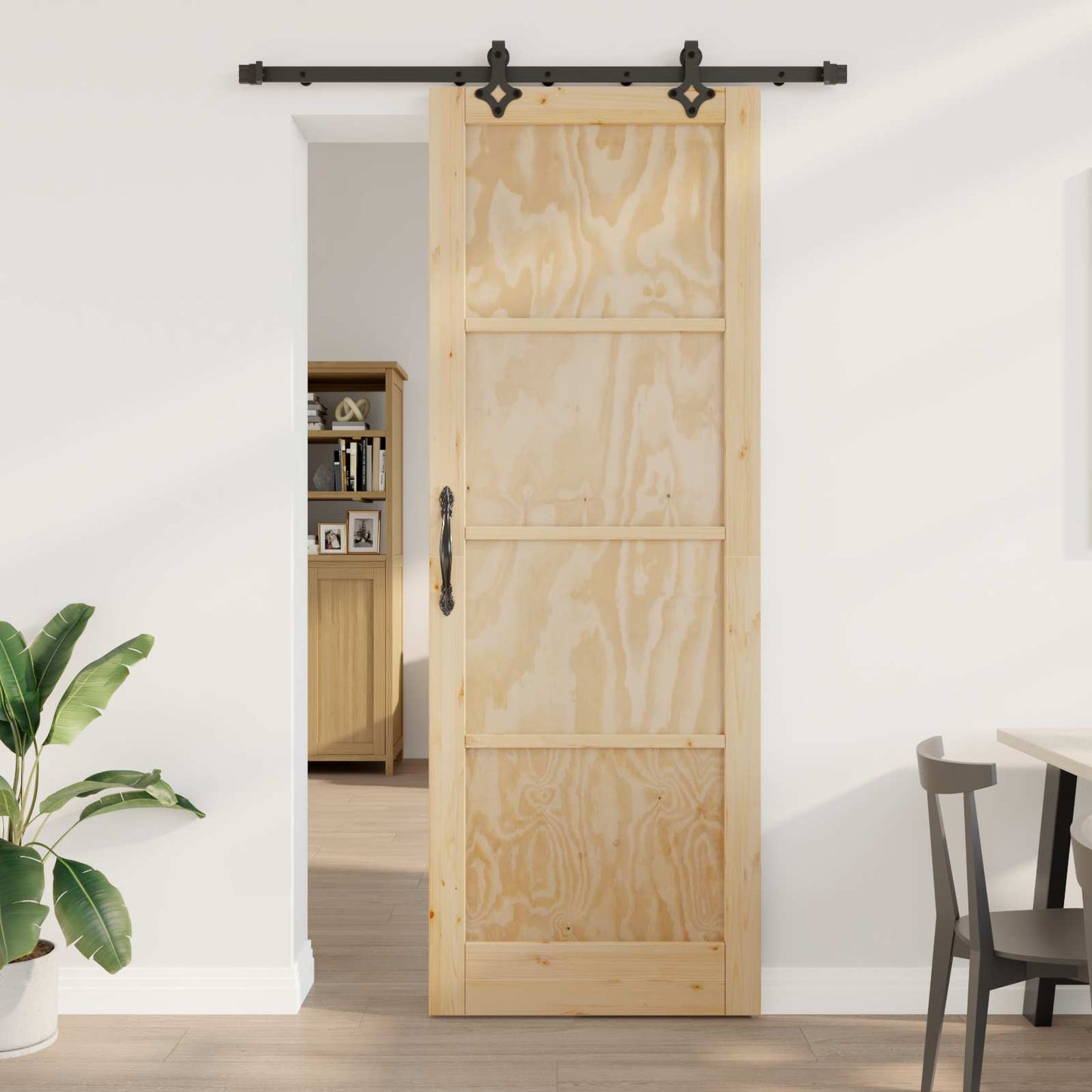 Sliding Door ORKDAL Natural 83 x 232 cm Solid Pine Wood
