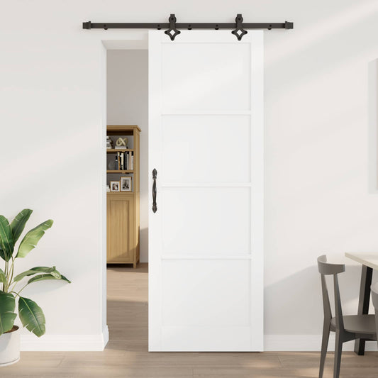 Sliding Door ORKDAL White 83 x 232 cm Solid Pine Wood