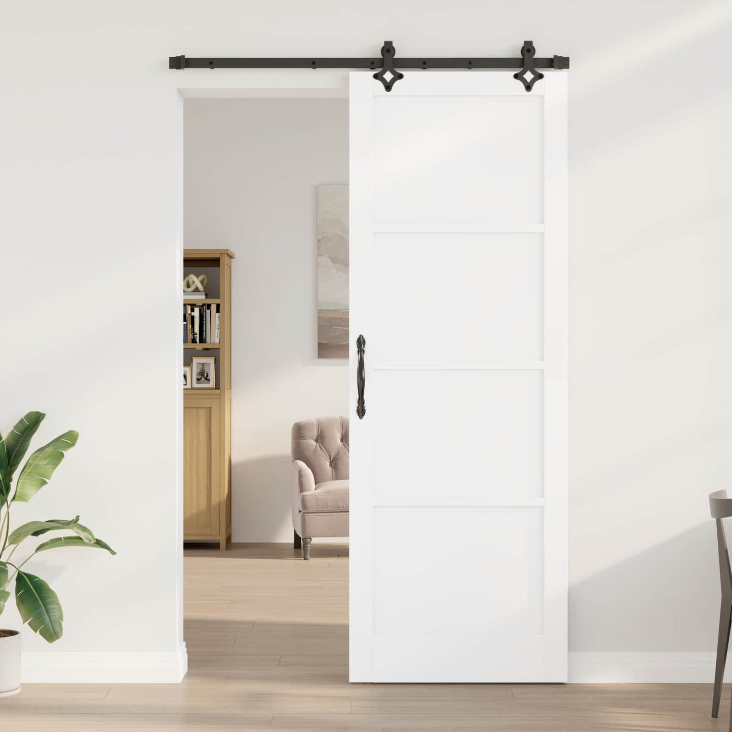 Sliding Door ORKDAL 83 x 232 cm Solid Pine Wood White