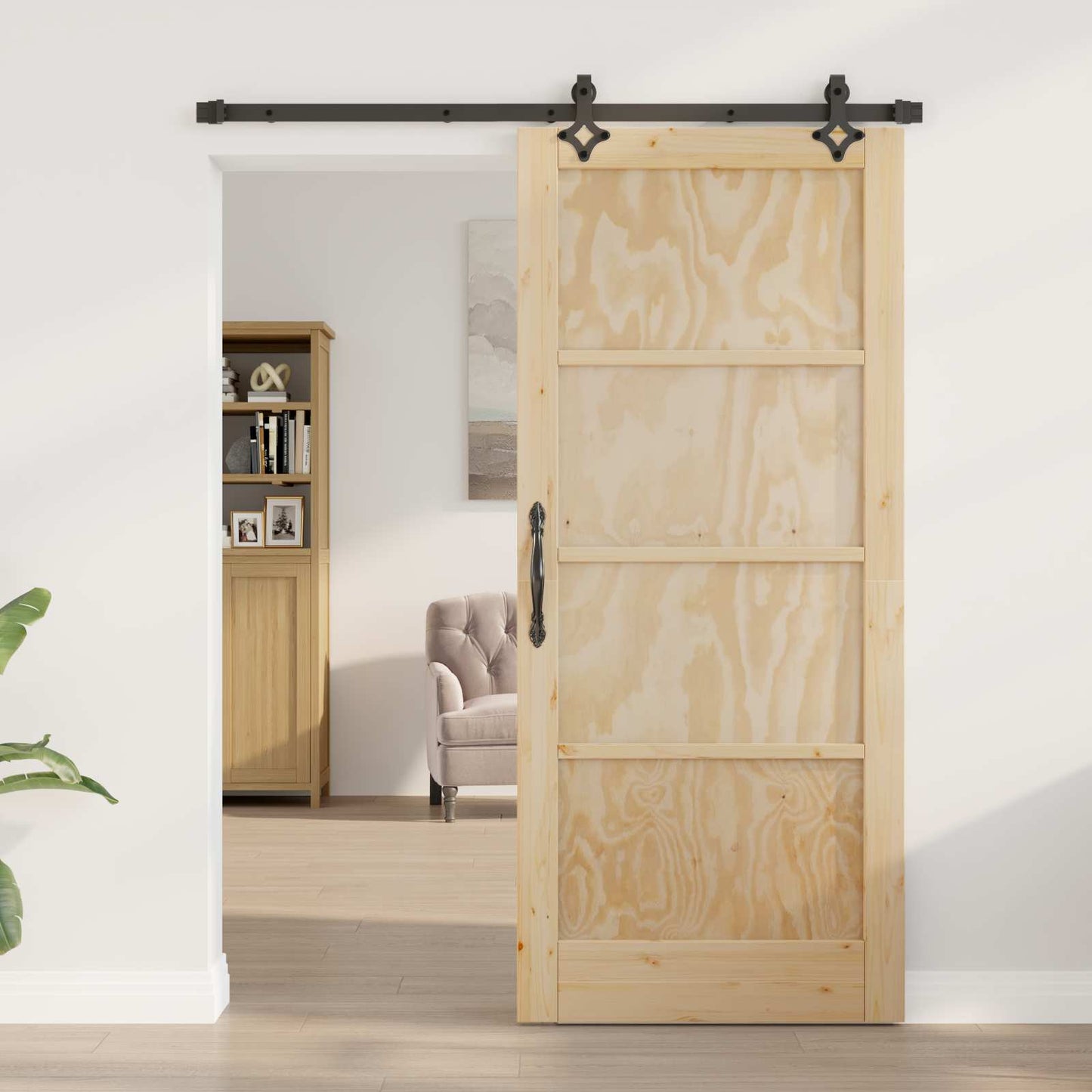 Sliding Door ORKDAL 86 x 198.5 cm Solid Pine Wood Natural
