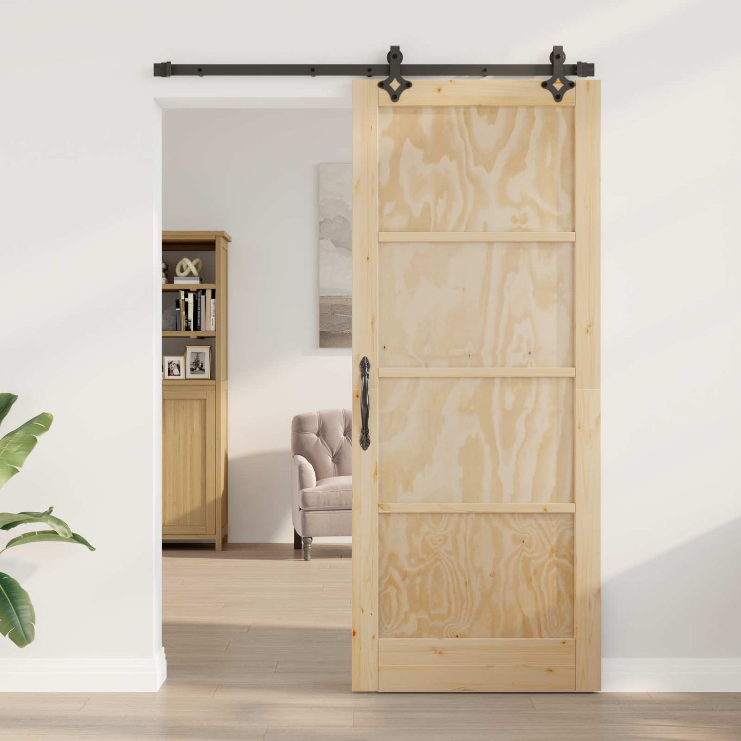 Sliding Door ORKDAL Natural 86 x 211 cm Solid Pine Wood