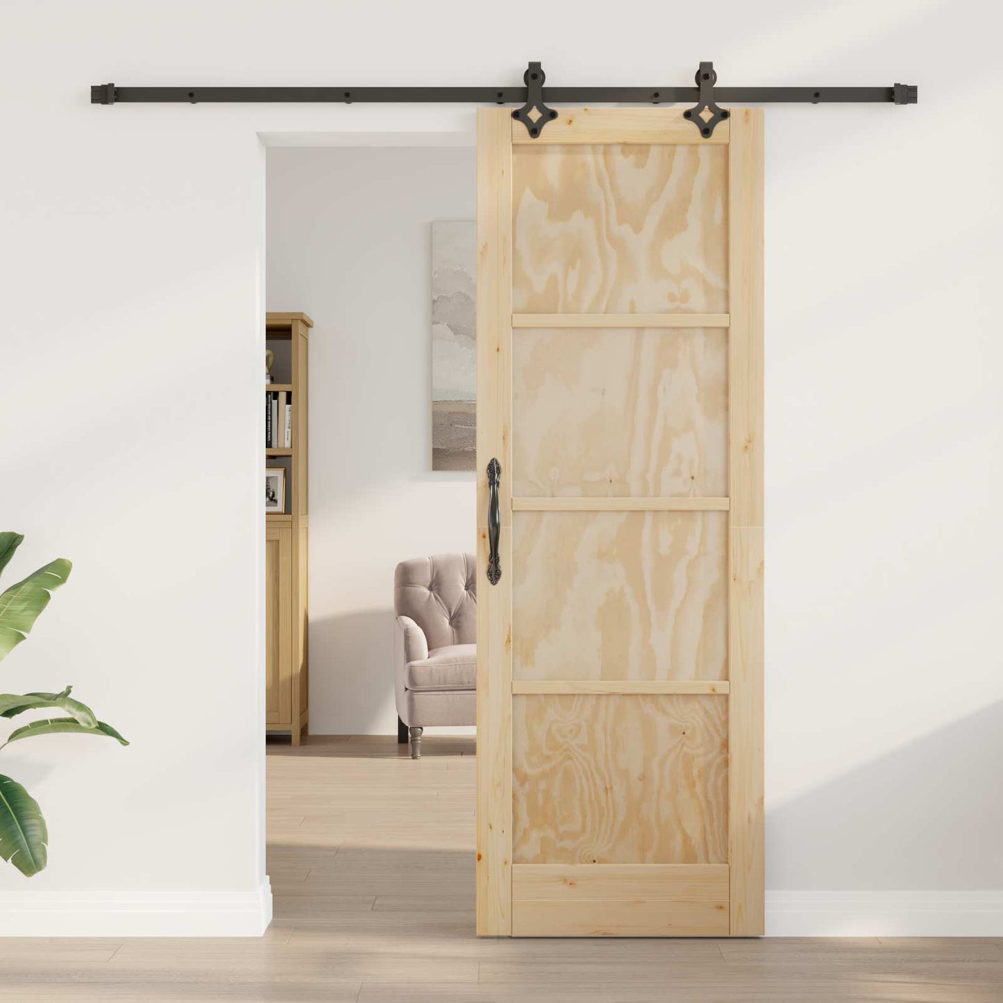 Sliding Door ORKDAL Natural 73.5 x 211 cm Solid Pine Wood